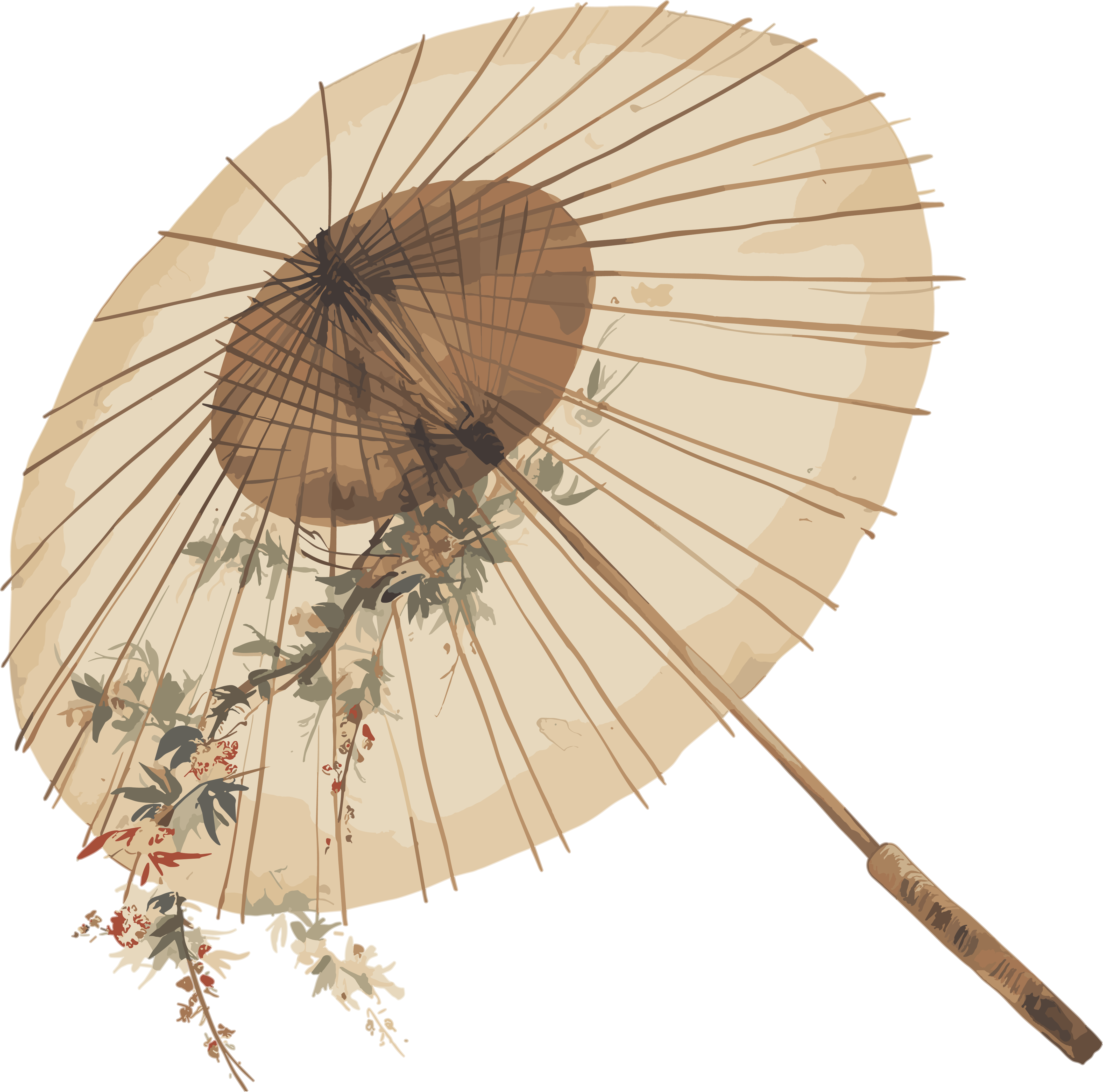 Oil paper umbrella graphic material