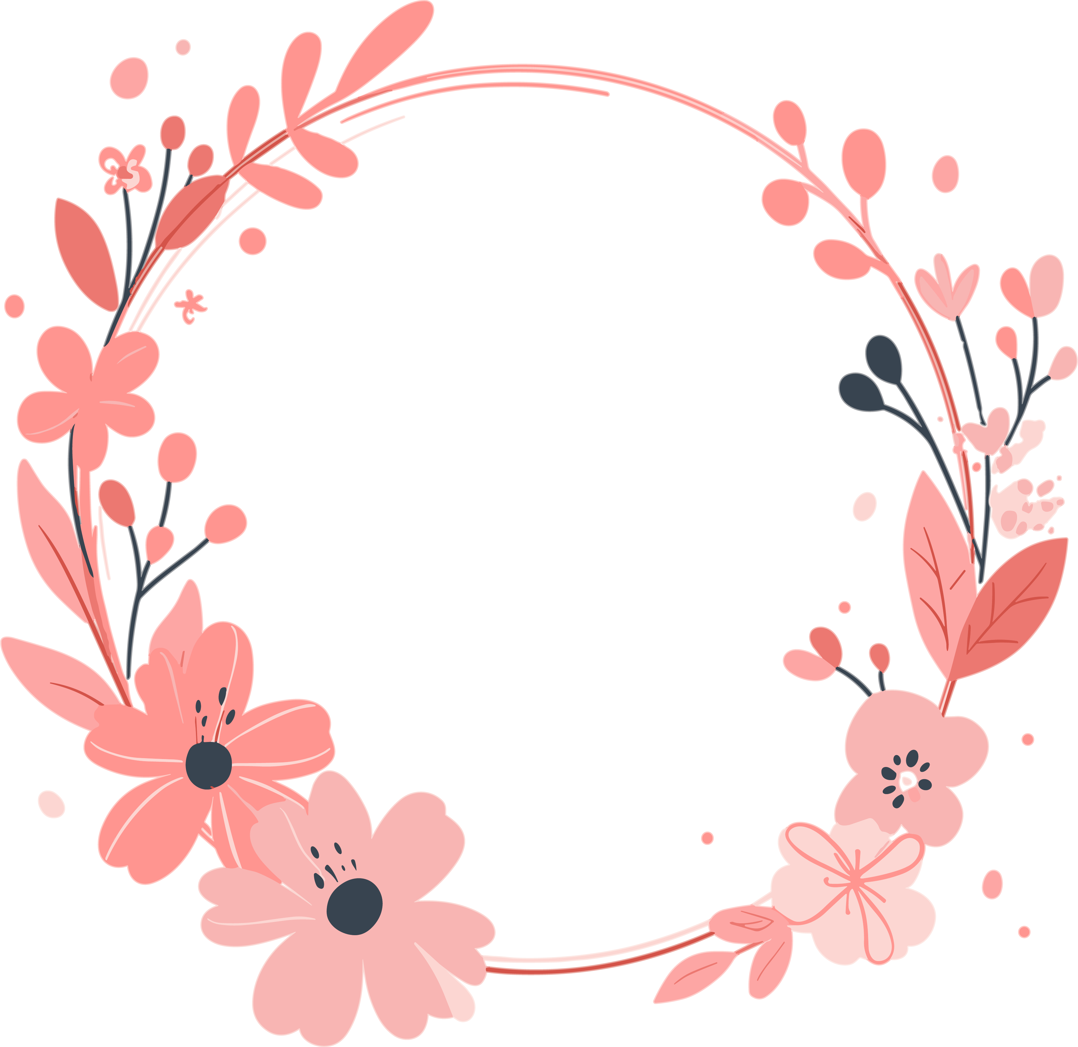 Floral border commercial design materials