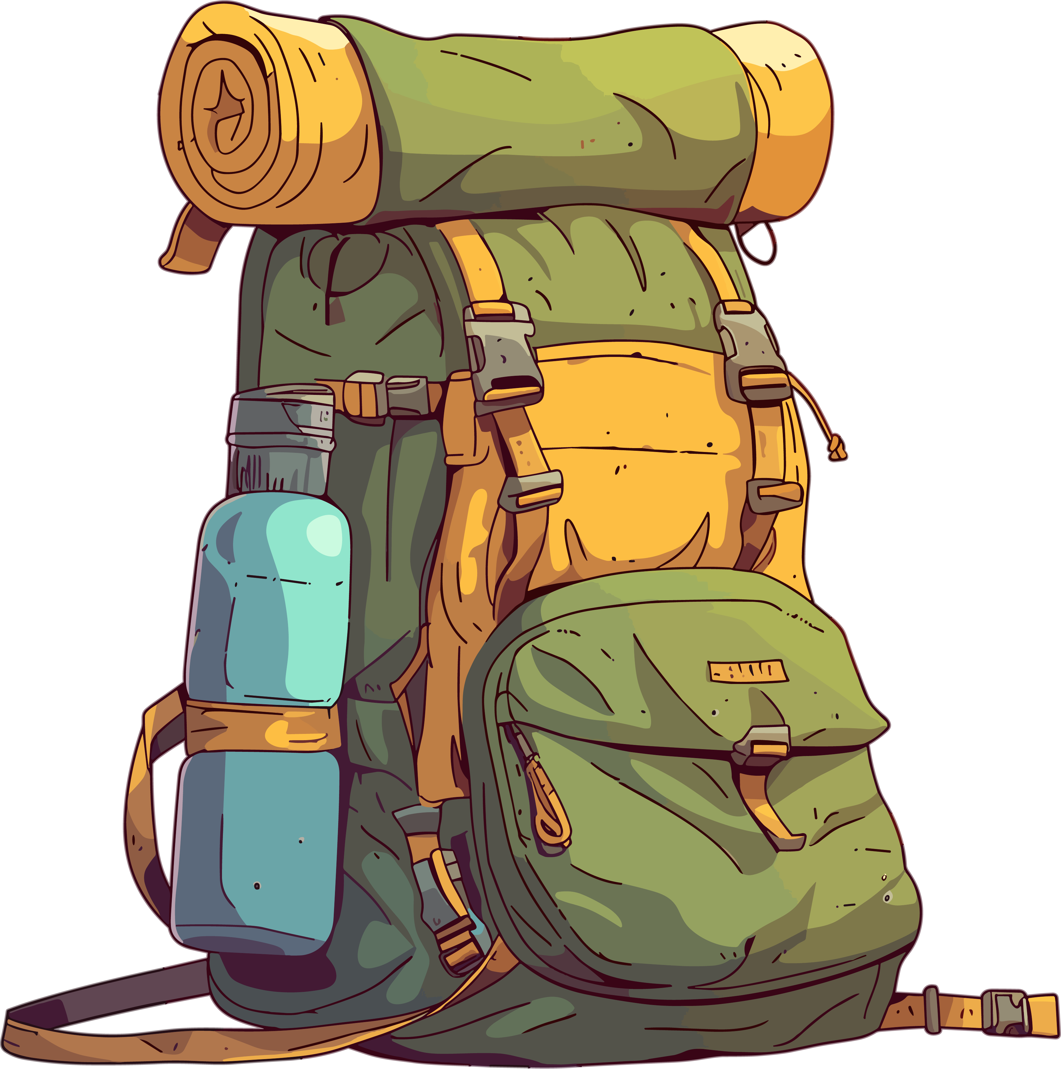 Adventure Mountaineering Bag Minimalist Illustration