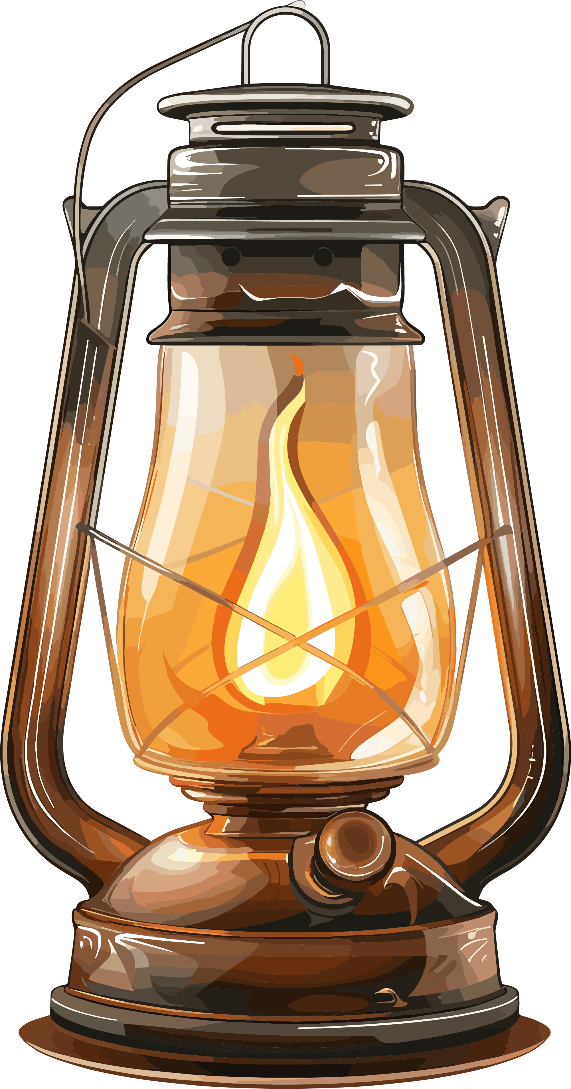Adventure Oil Lamp Vector Illustration