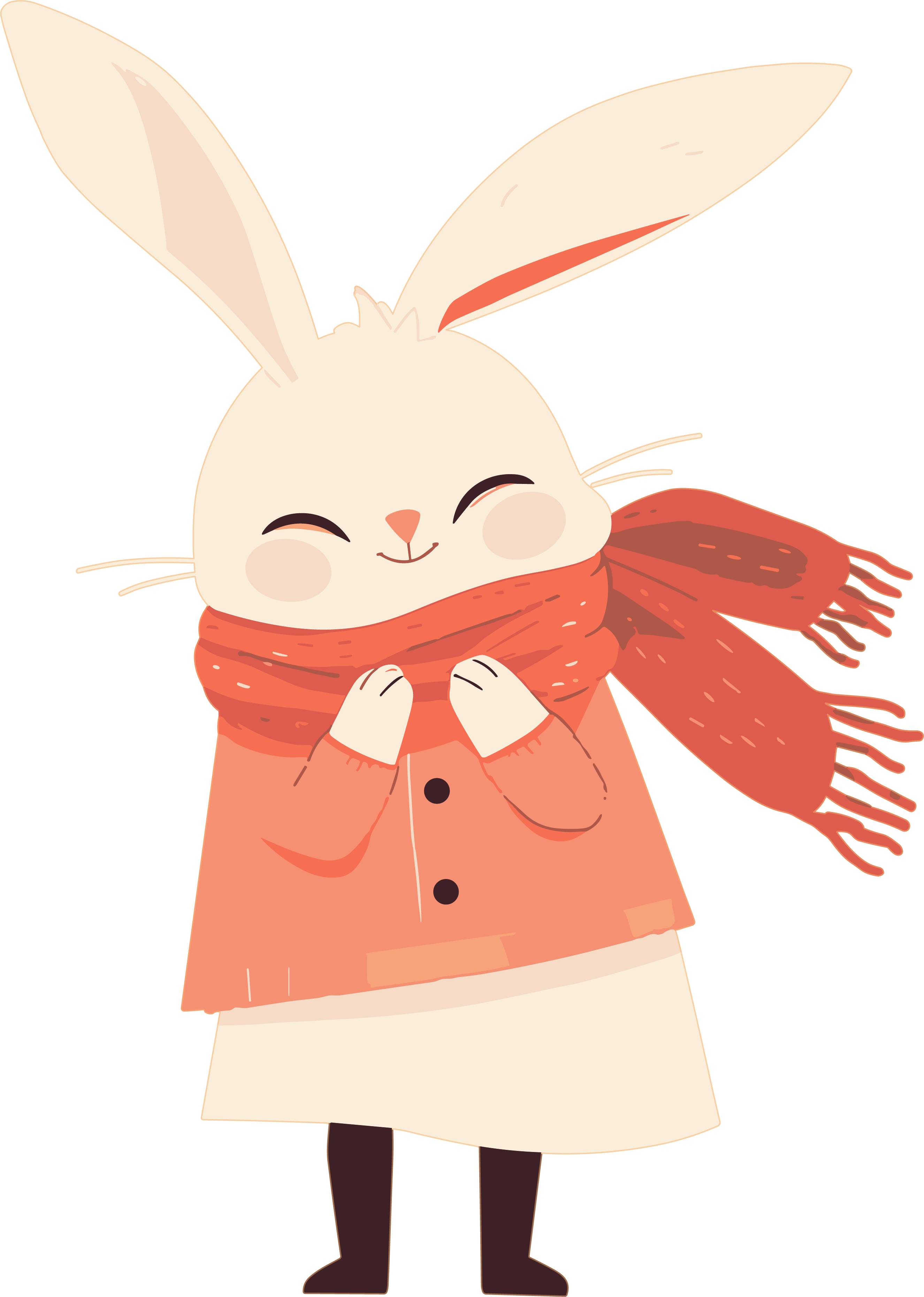 Rabbit material with a scarf