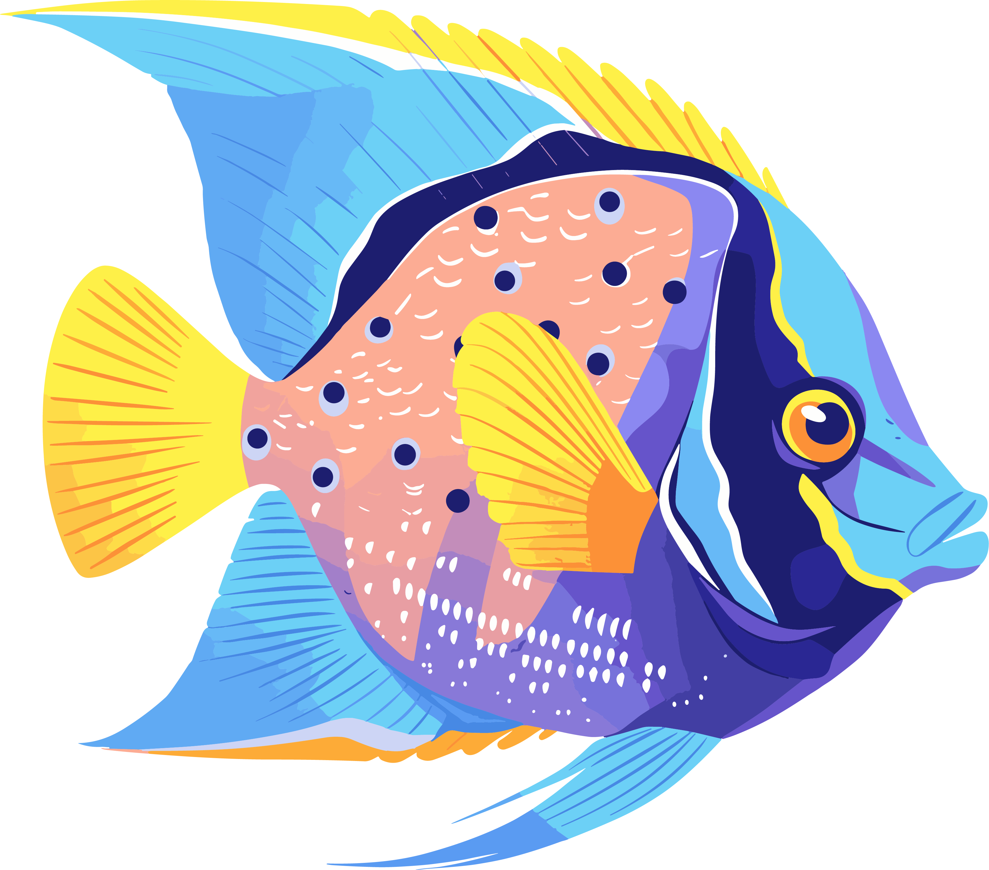 Illustration design elements of marine fish