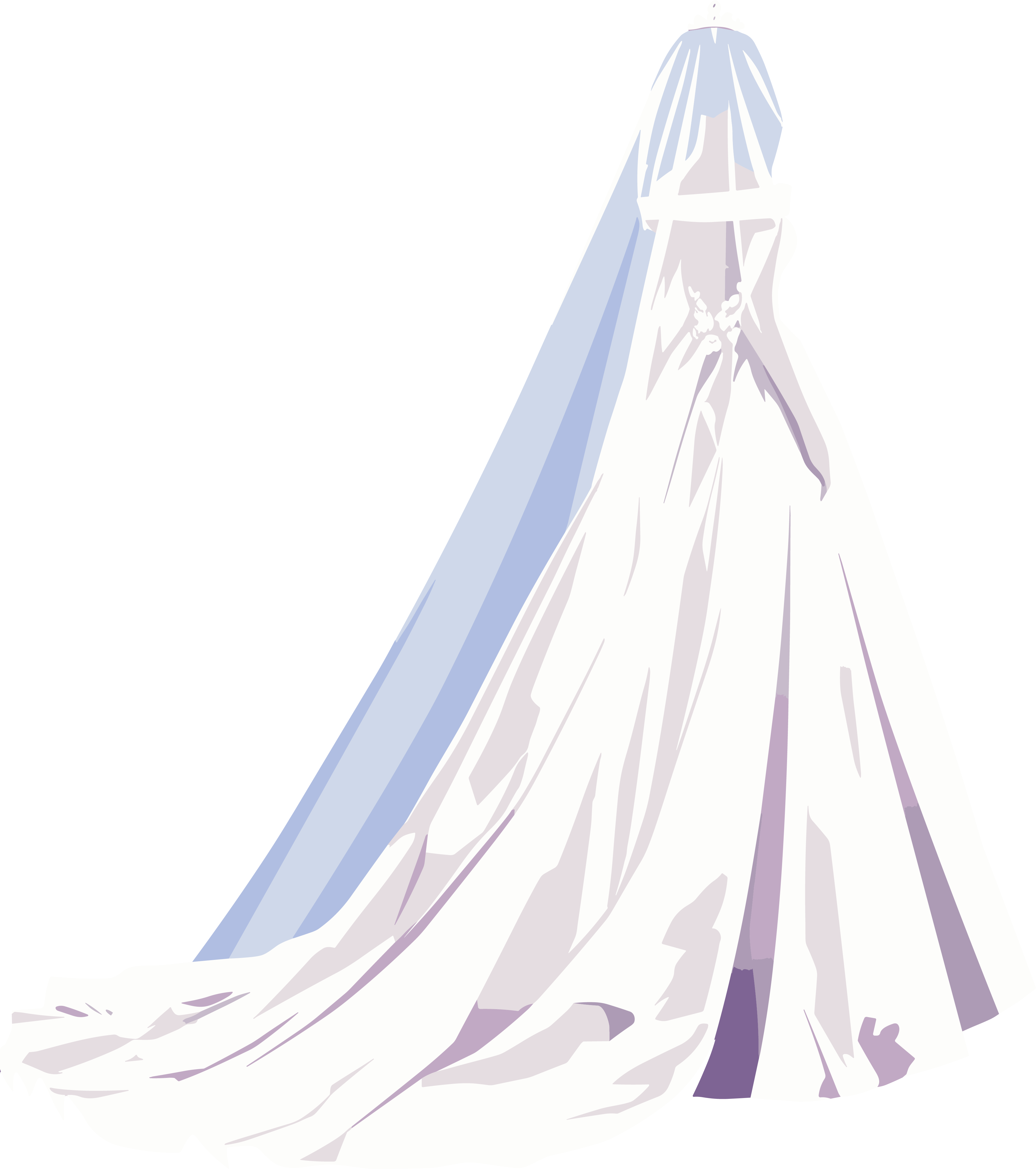 Simple wedding dress in pure white material