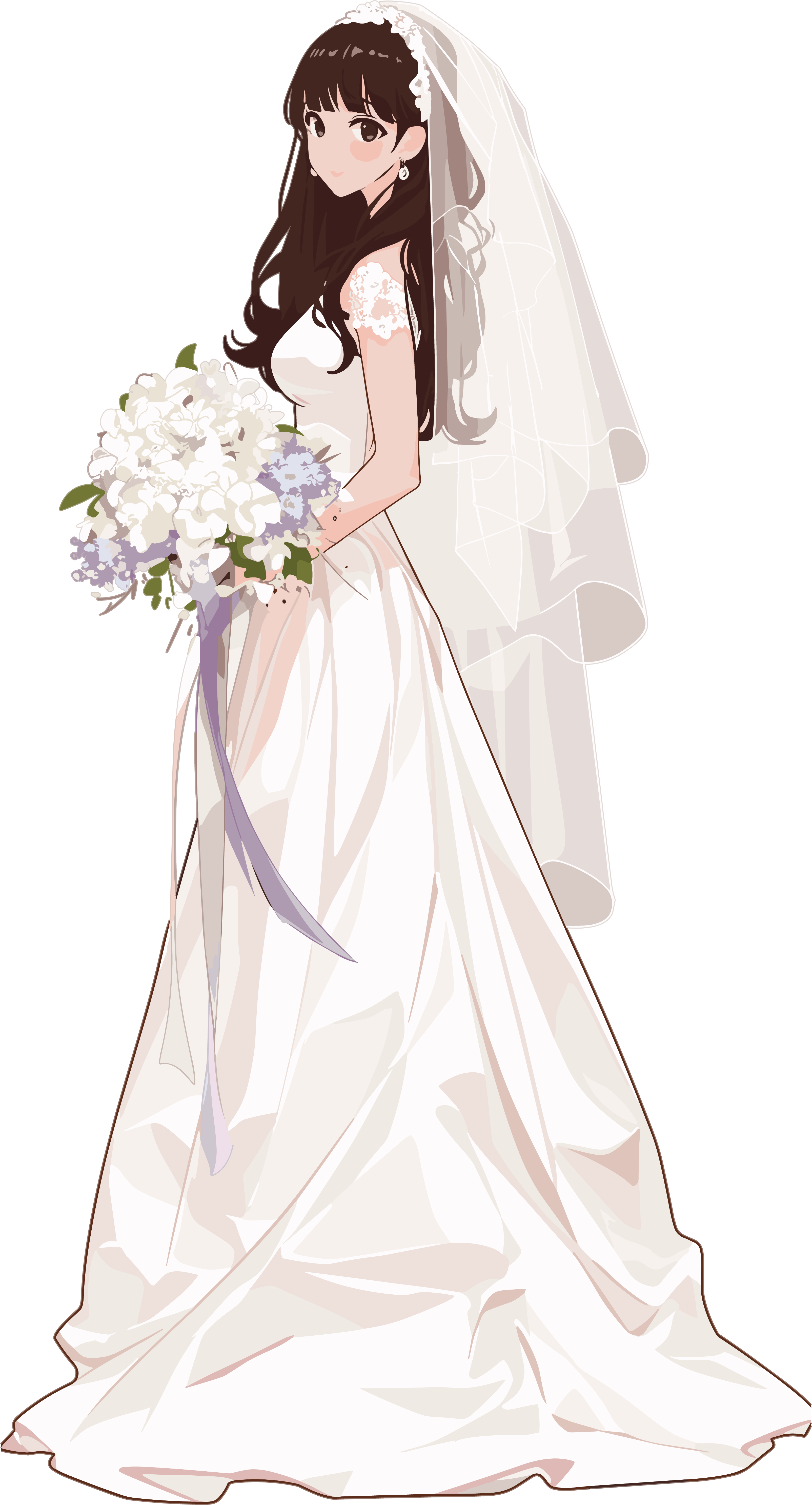 Minimalist wedding dress illustration