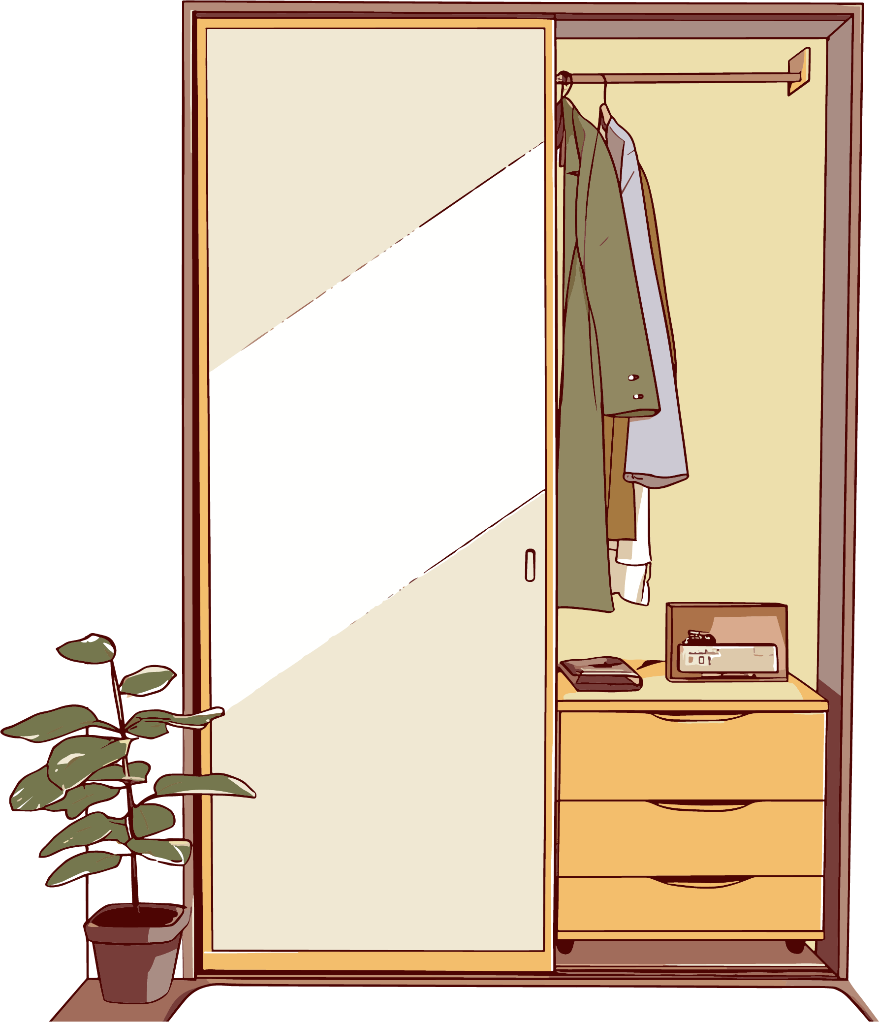 Simple material for floor mirror