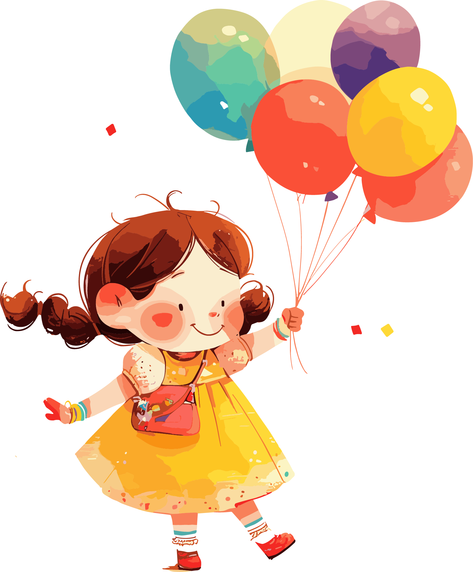 Joyful children's colorful balloon illustration