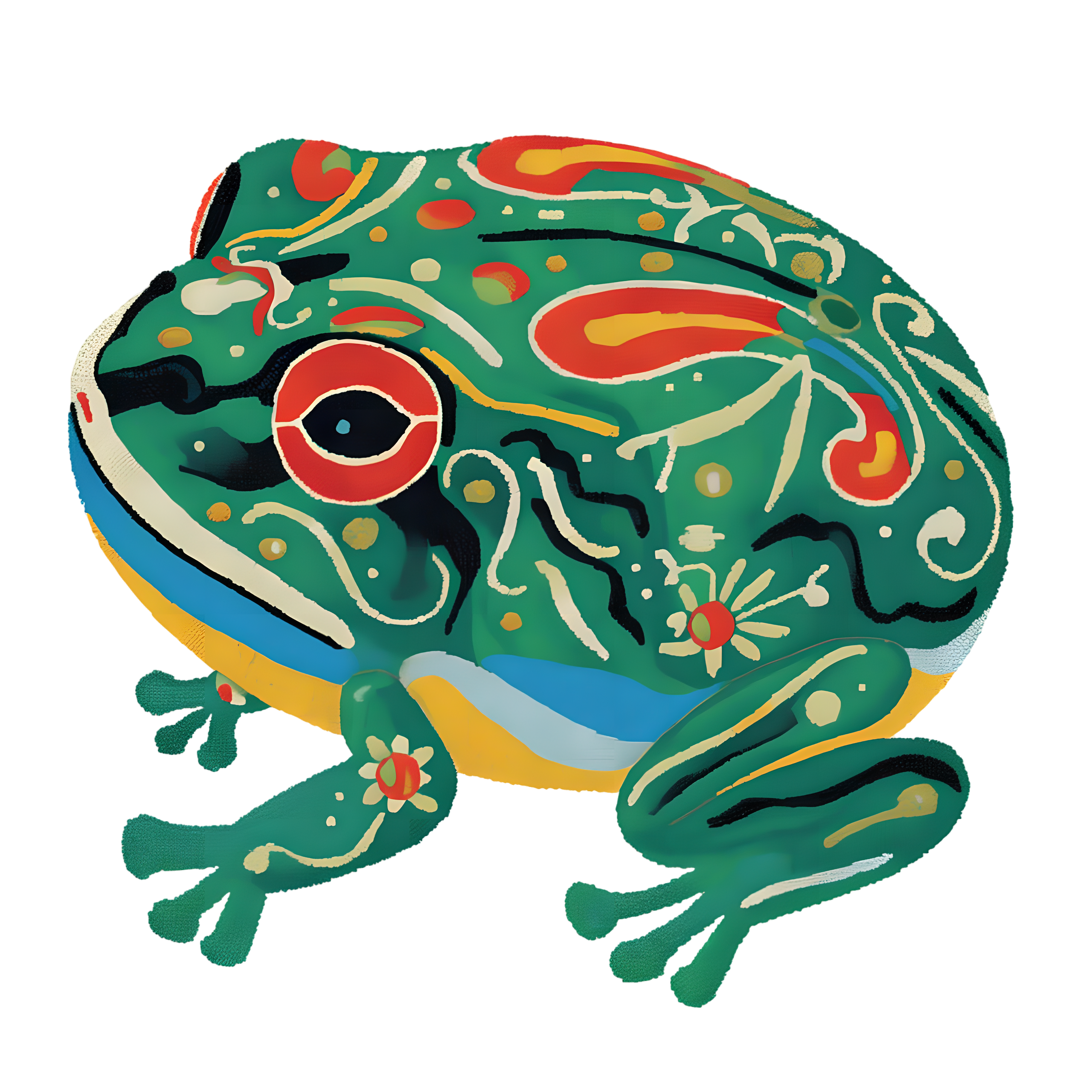 Frog toy vintage illustration