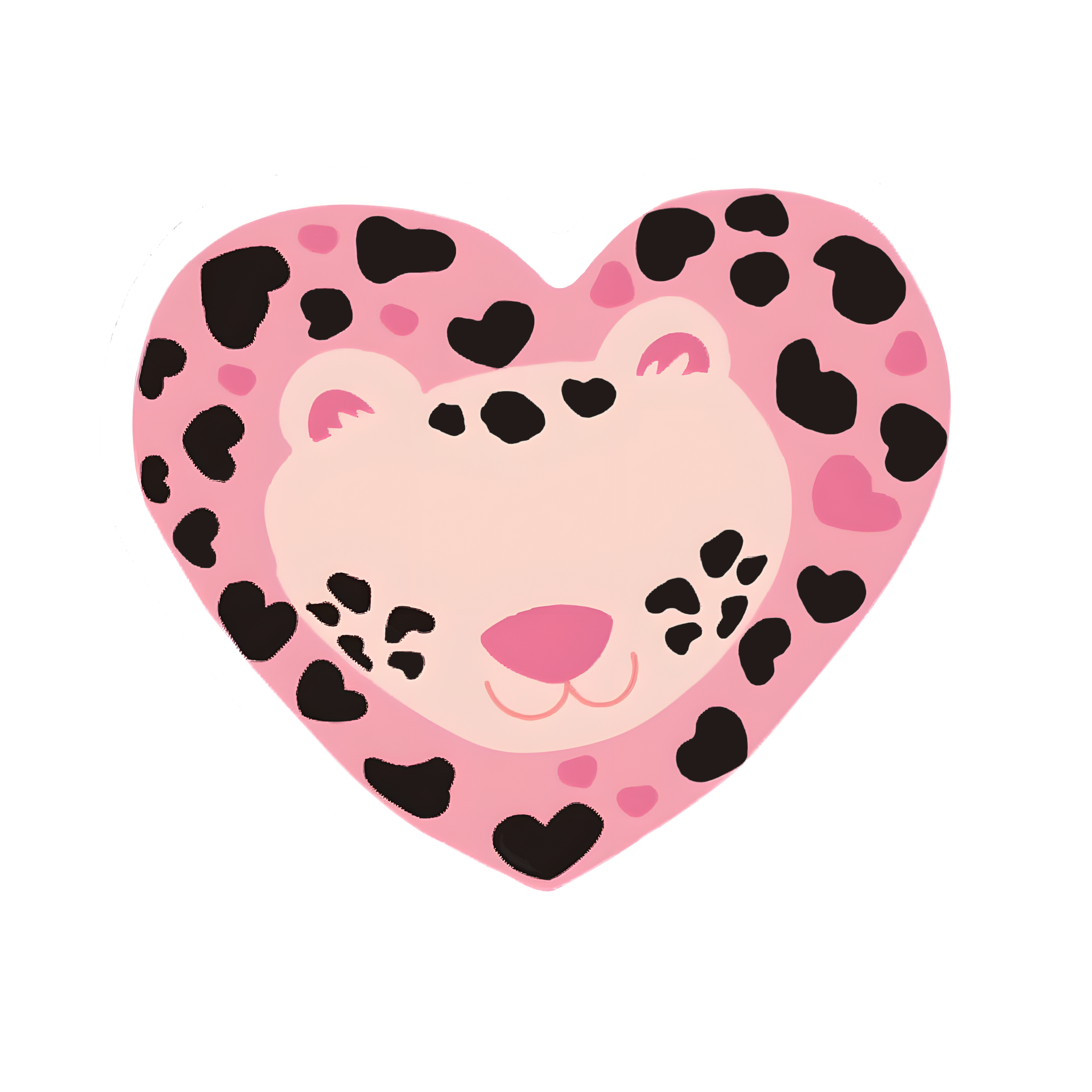 Sweet and cool element leopard print heart illustration