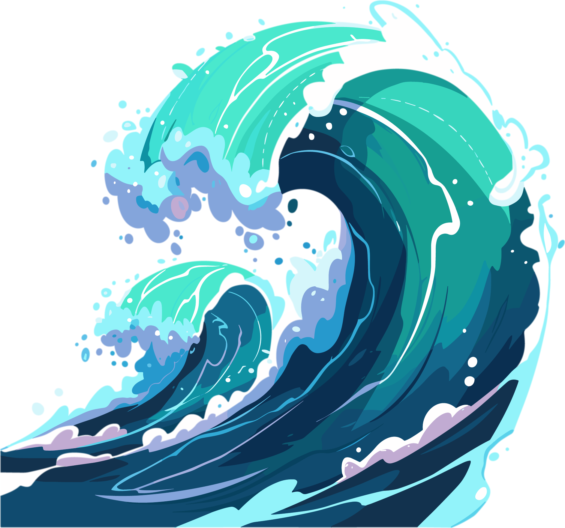 High-definition illustration of ocean waves