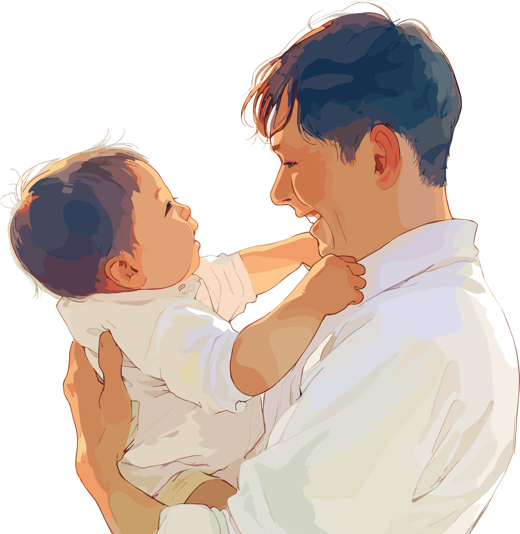 Father and Son Creative Design Illustration
