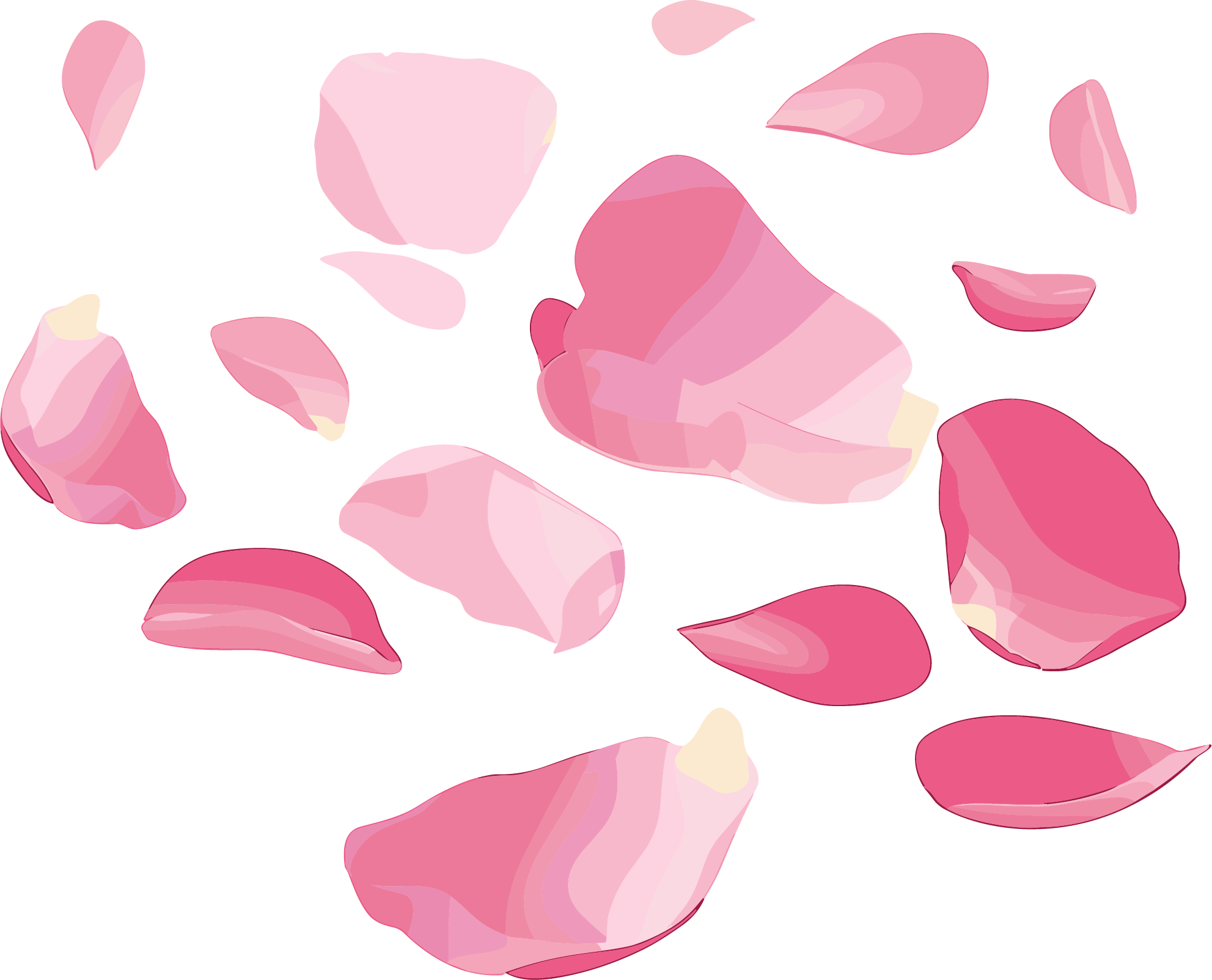Petal sticker illustration with transparent background