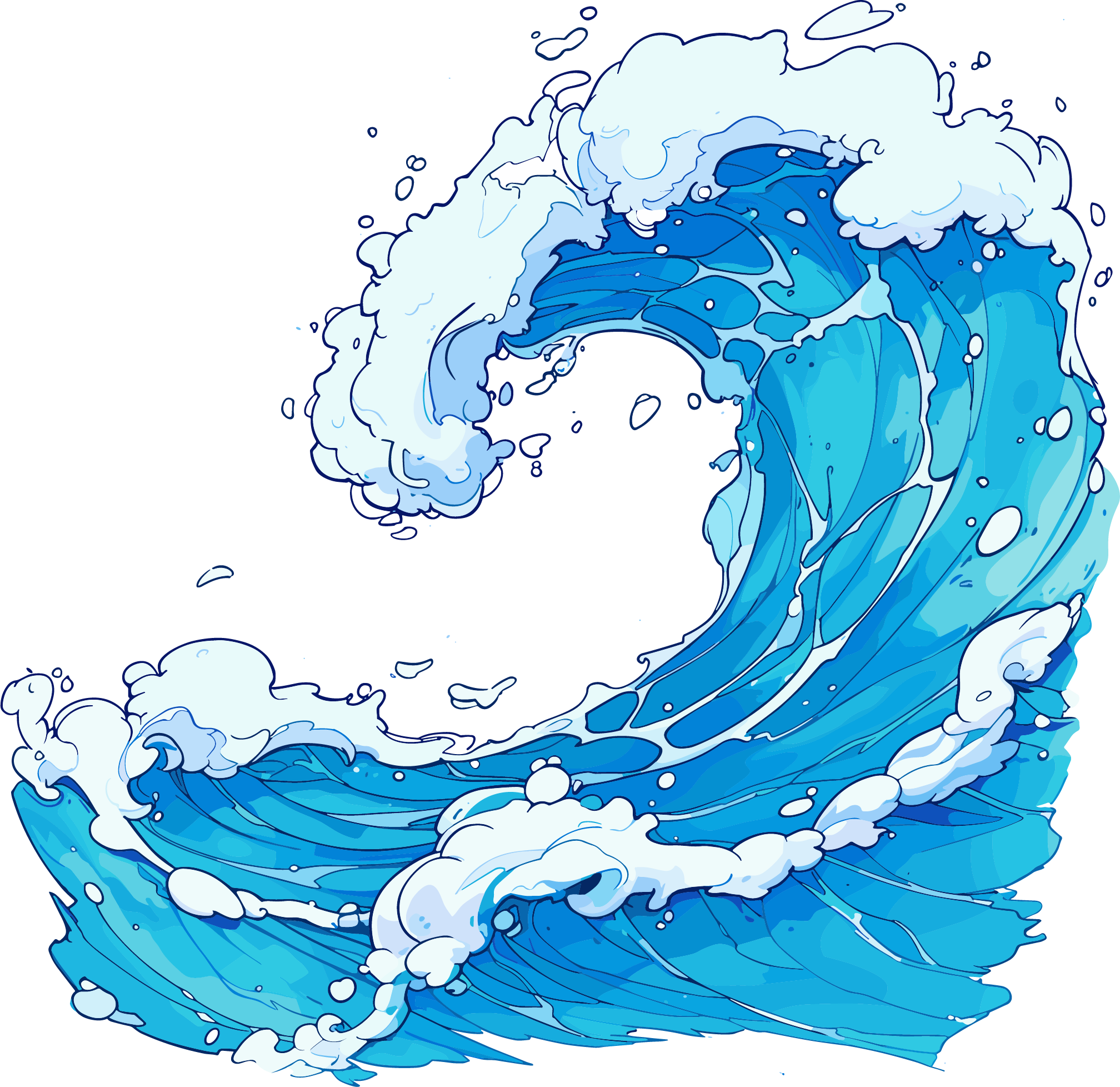 Illustration of ocean waves for commercial use