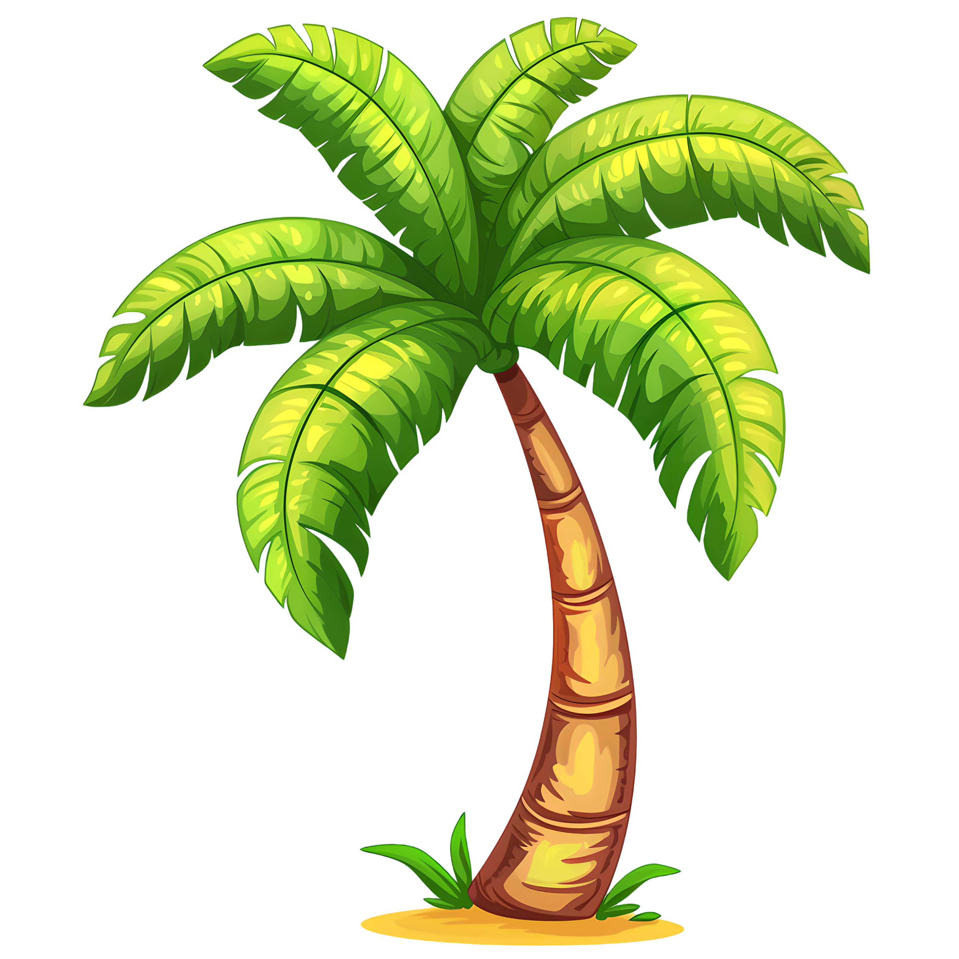 Palm tree illustration design elements