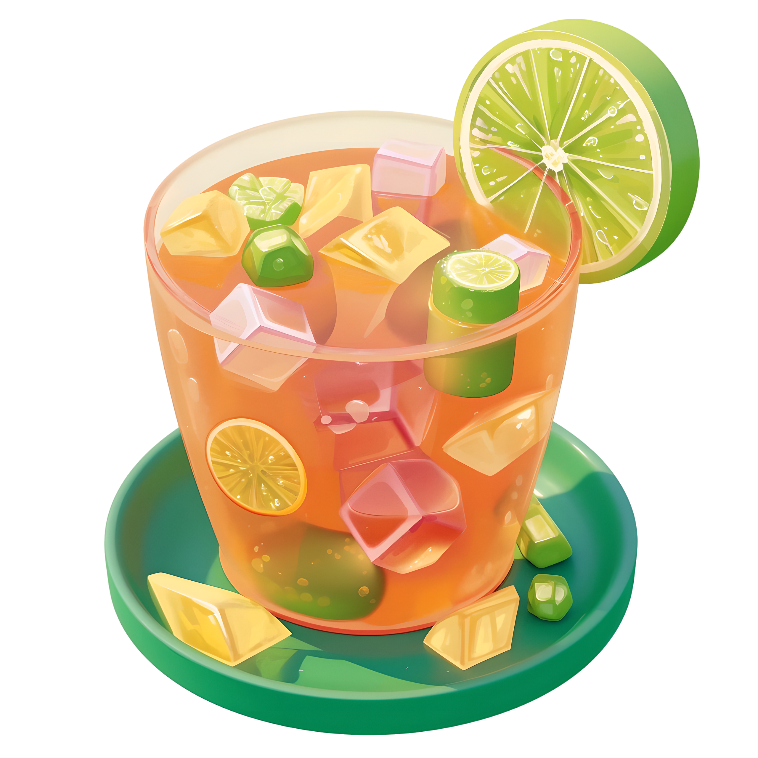 3D Fruit Tea Creative Material