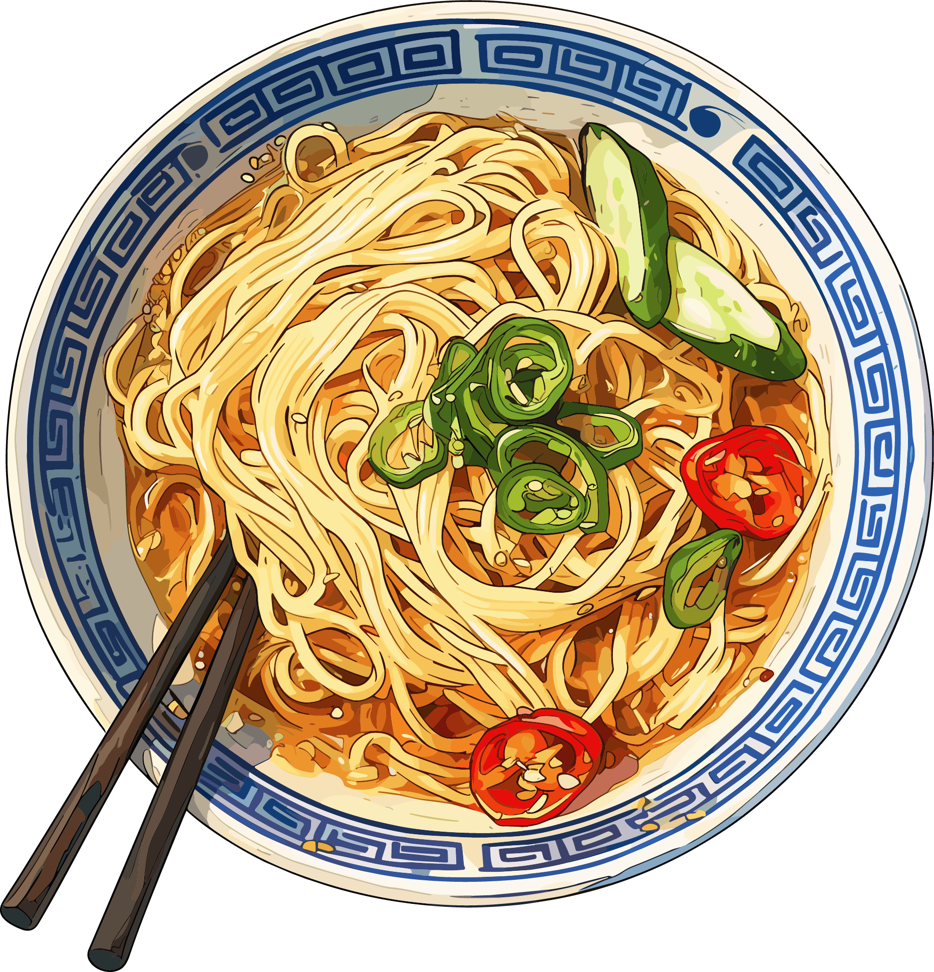 Cold noodle transparent background material