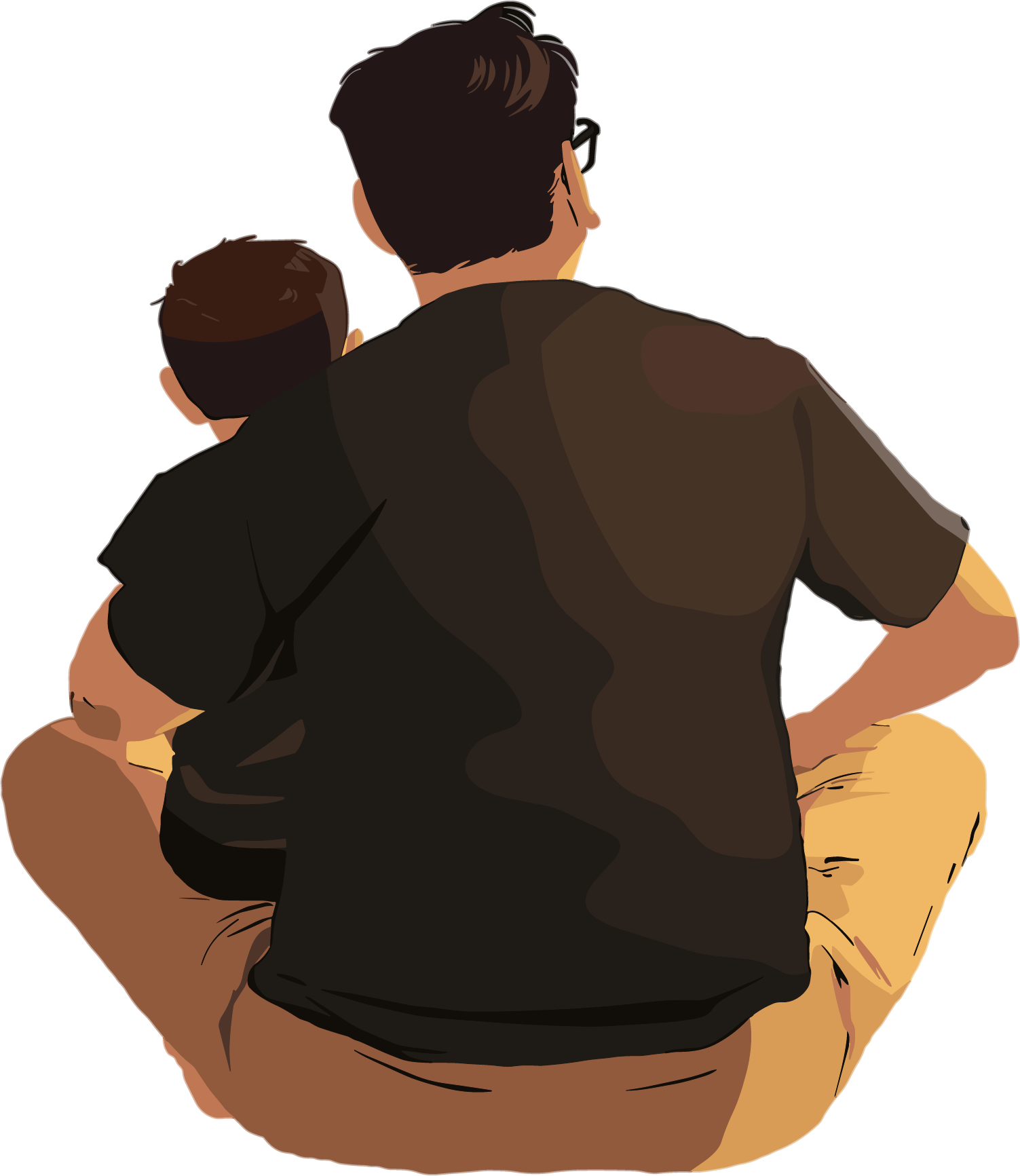 Father and Son Creative Graphic Materials