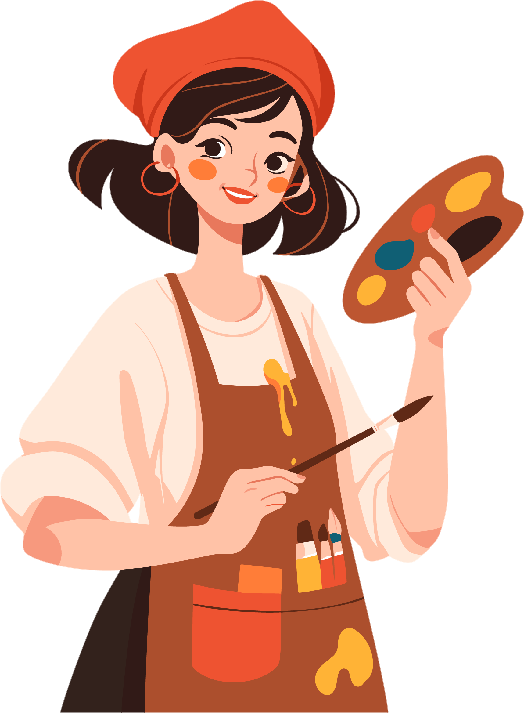 Children's drawing teacher illustration