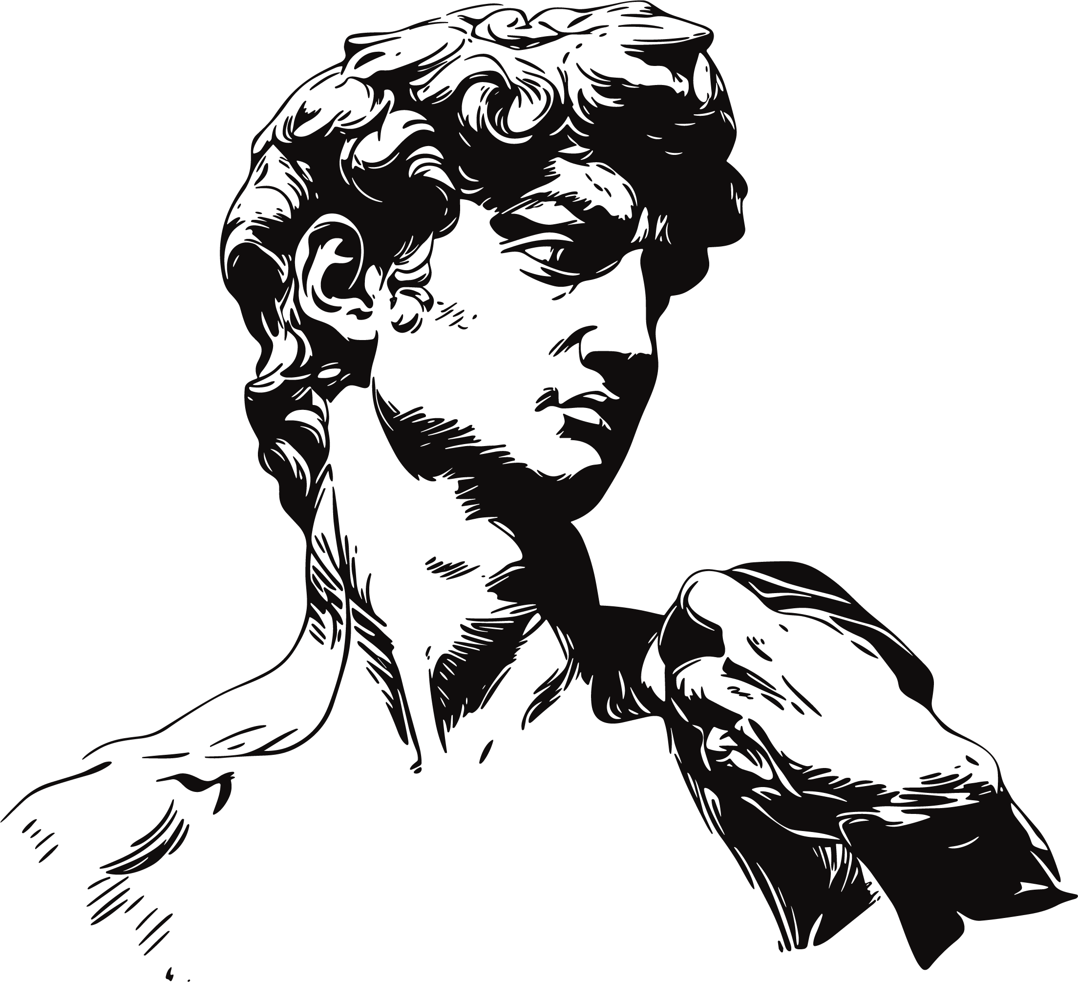 David statue sketch illustration design elements