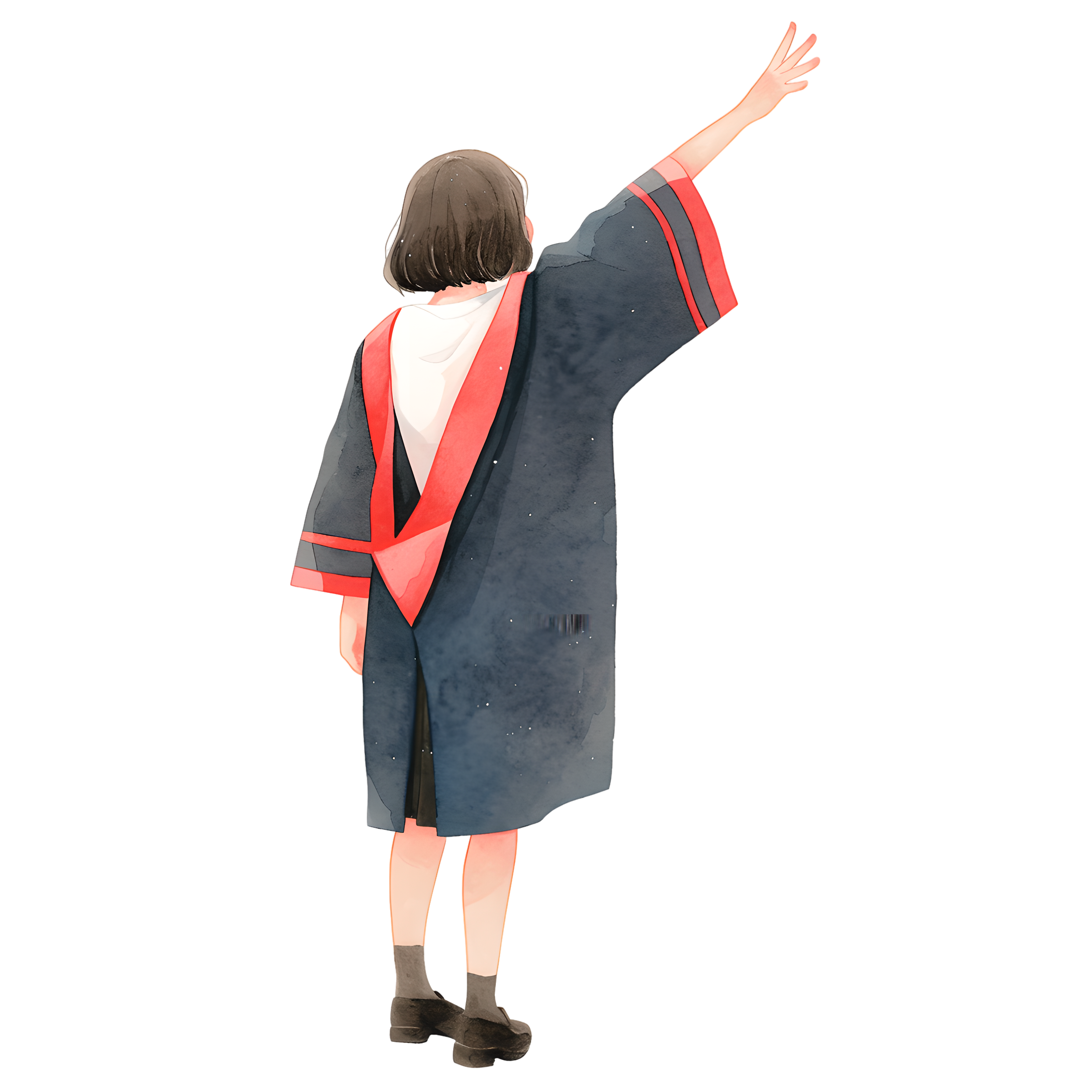Graduate's silhouette vector material
