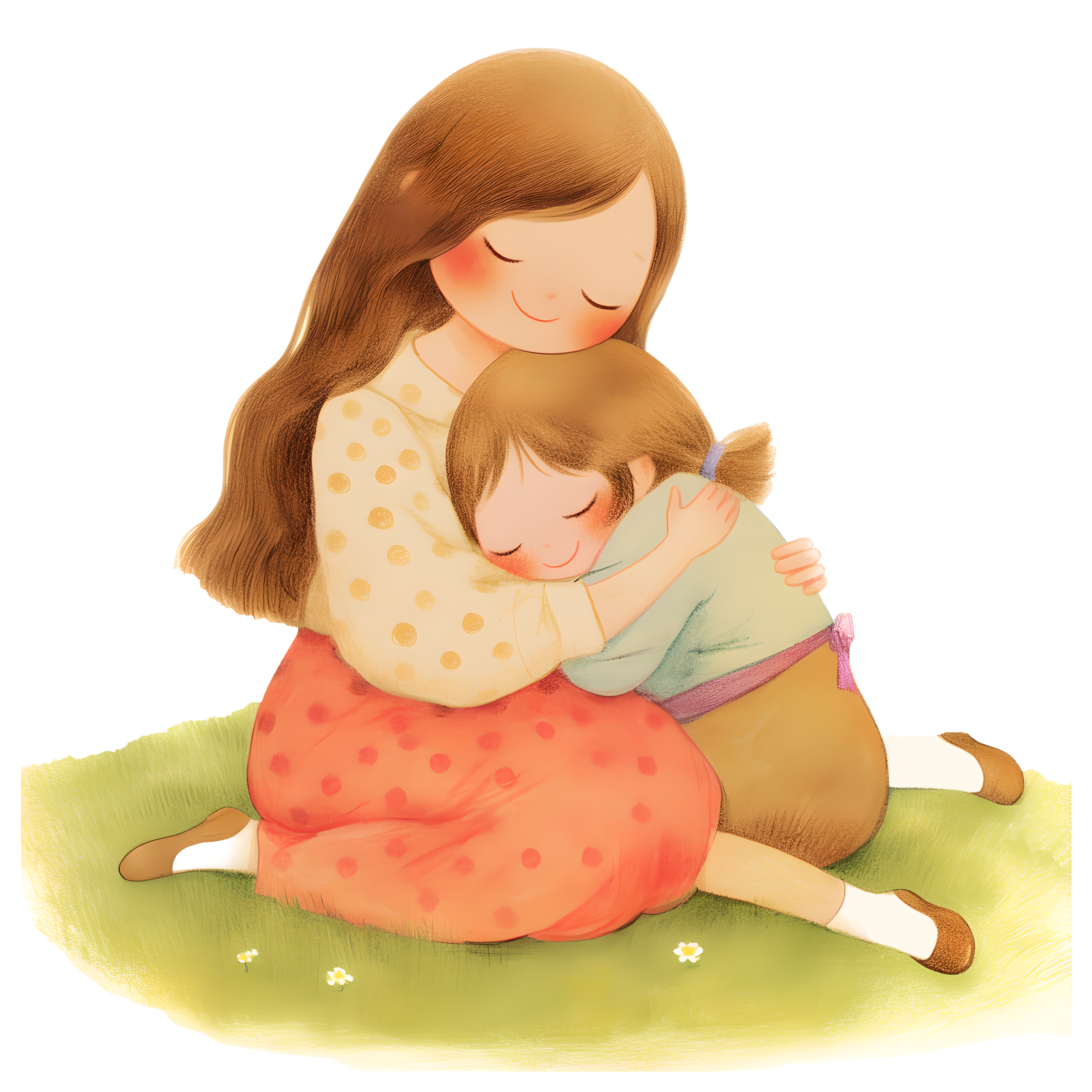 Mother-daughter line drawing materials
