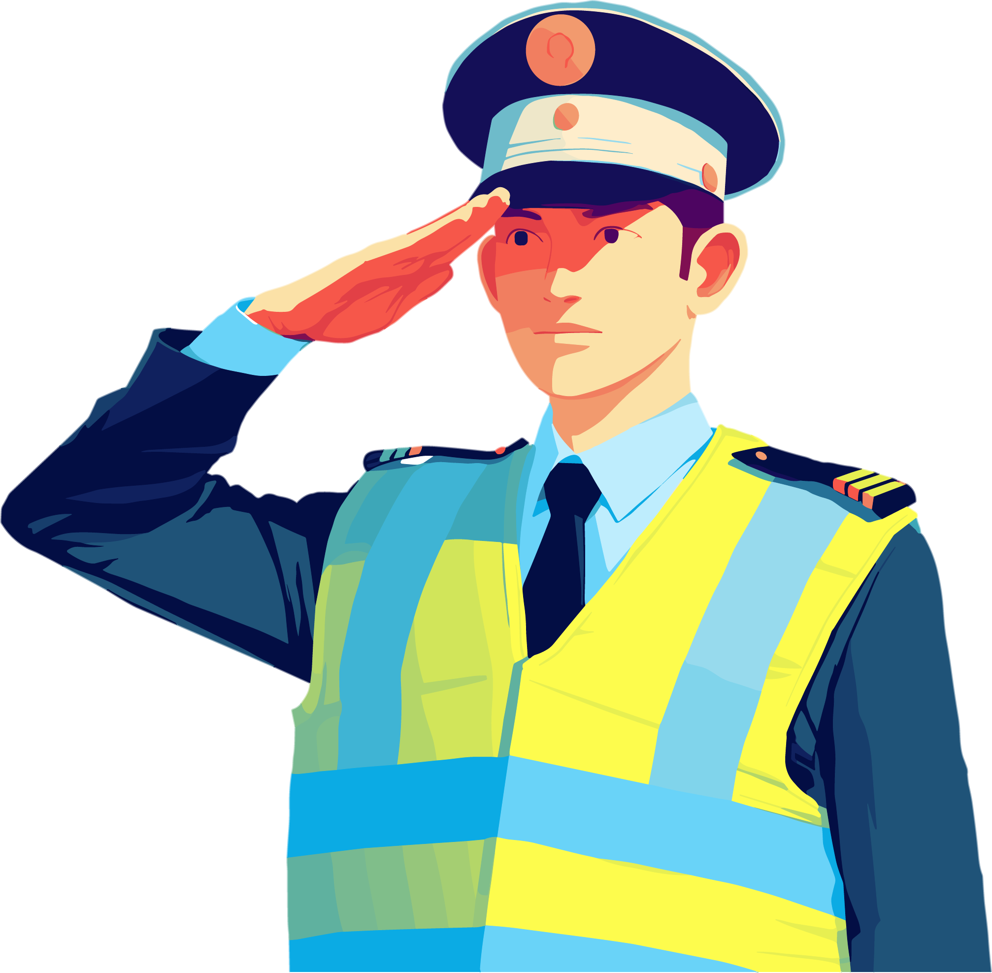 Traffic police vector illustration