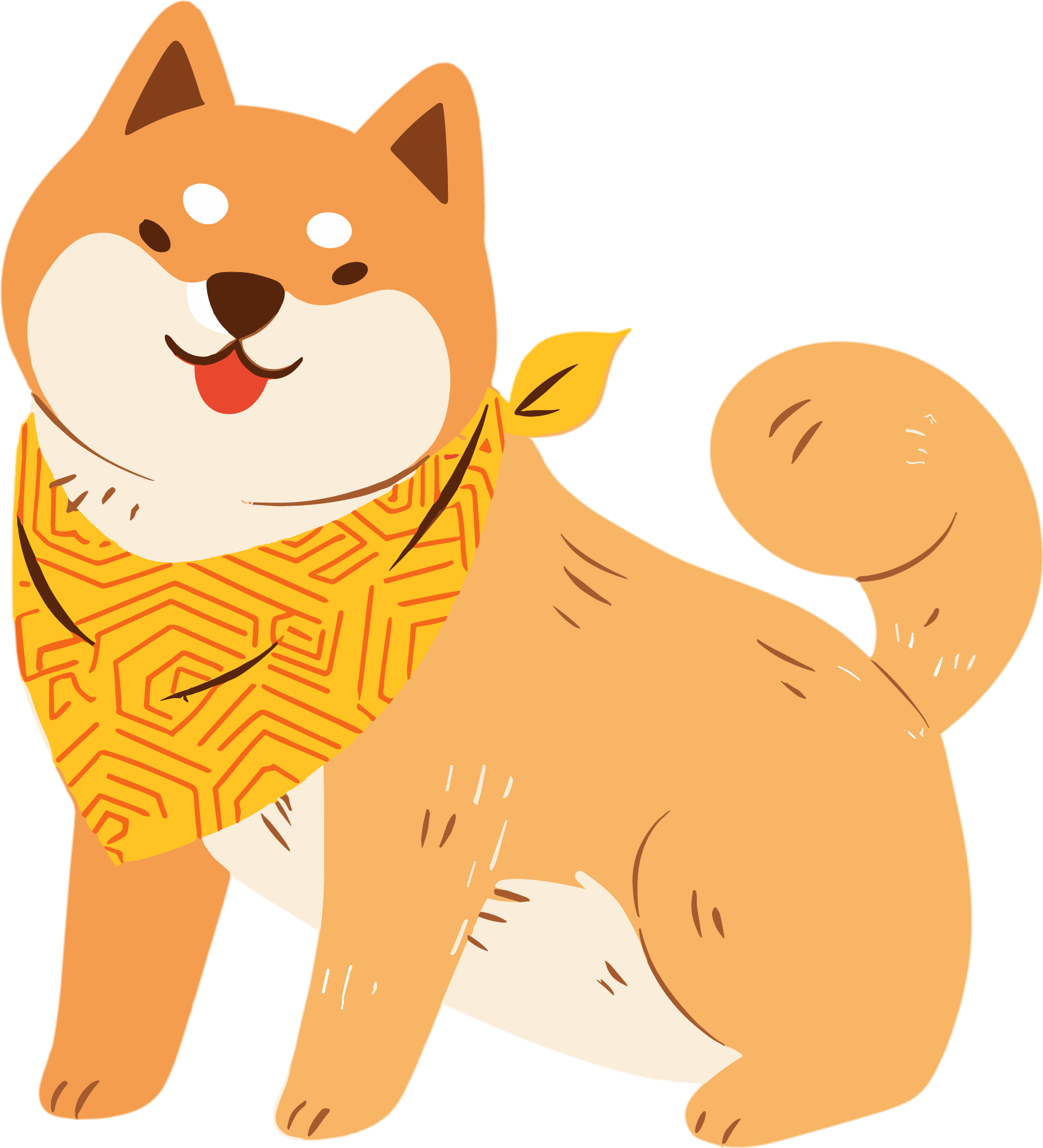 Cute illustration of a Shiba Inu puppy