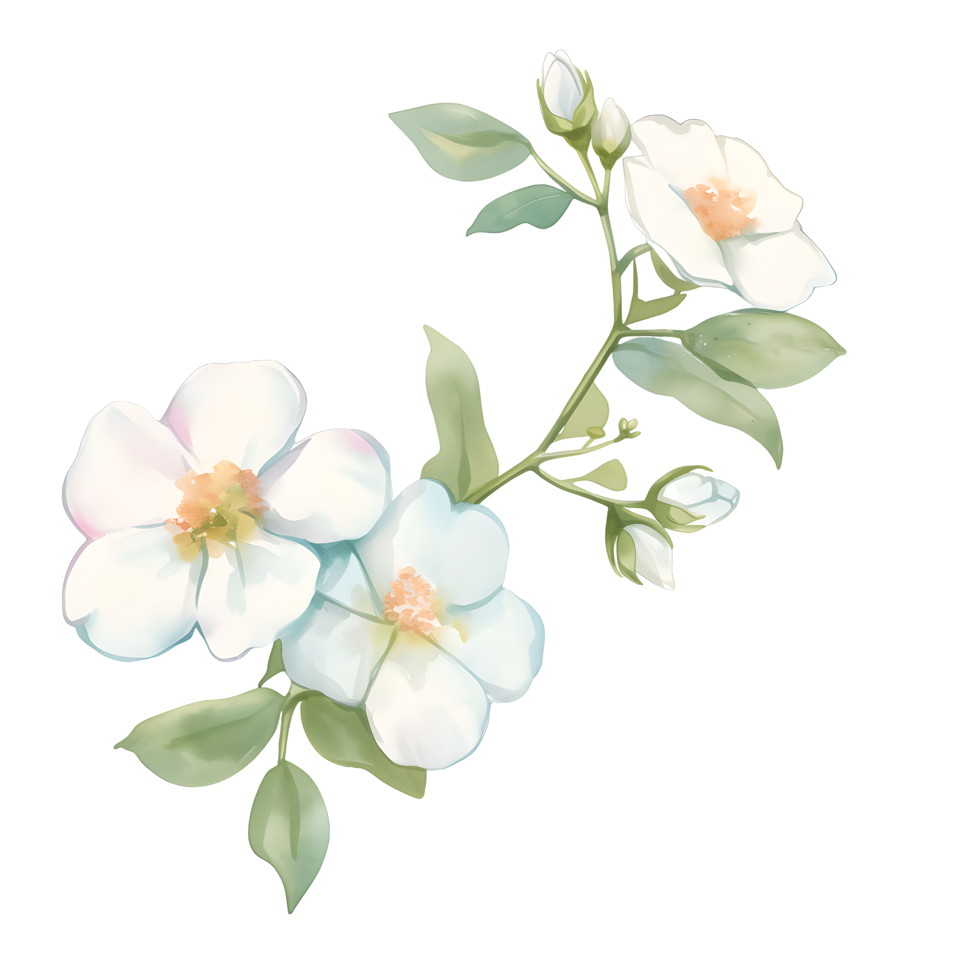 High-definition watercolor plant graphic material