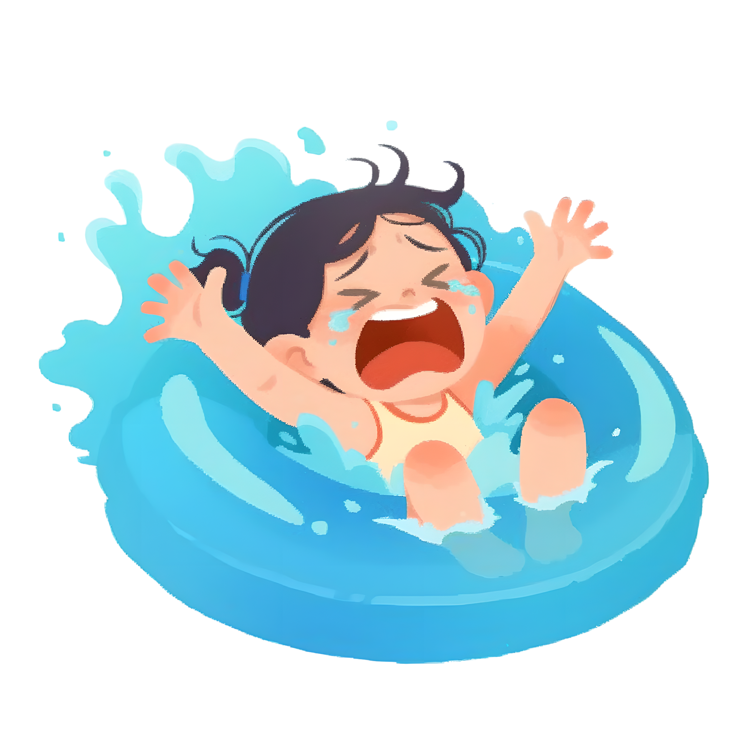 Drowning Girl Illustration