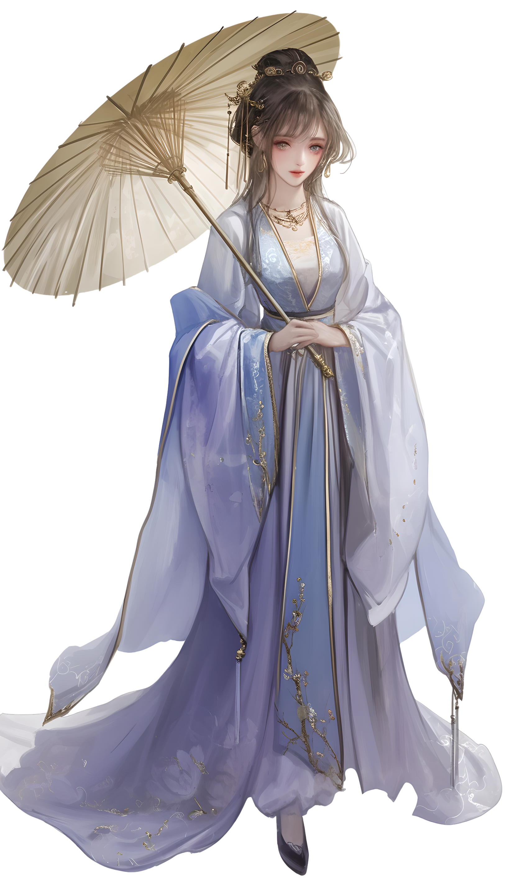 Illustration of a beautiful woman in ancient costume