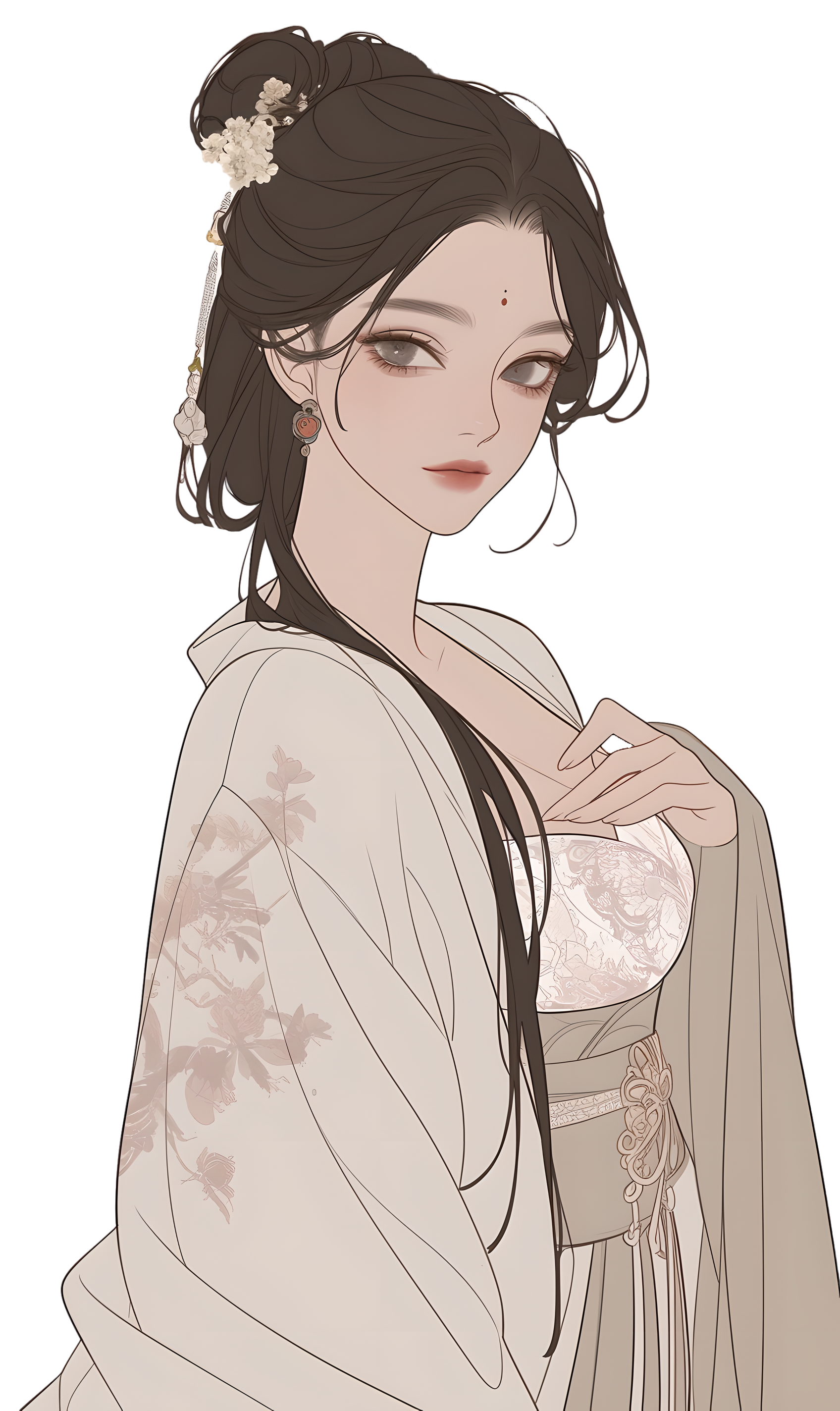 Art illustration of a beautiful woman in ancient costume
