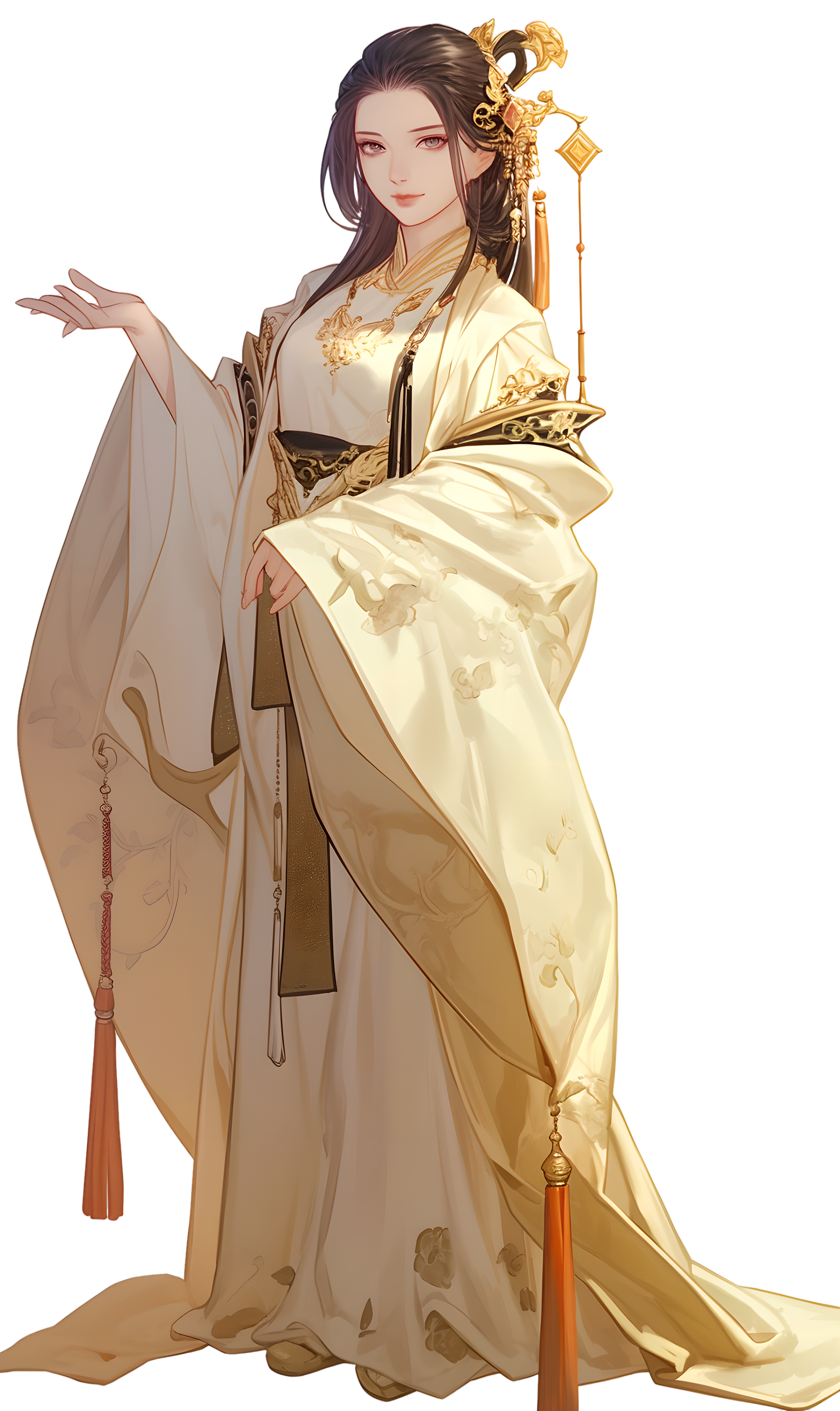 Illustration of a beautiful woman in ancient costume