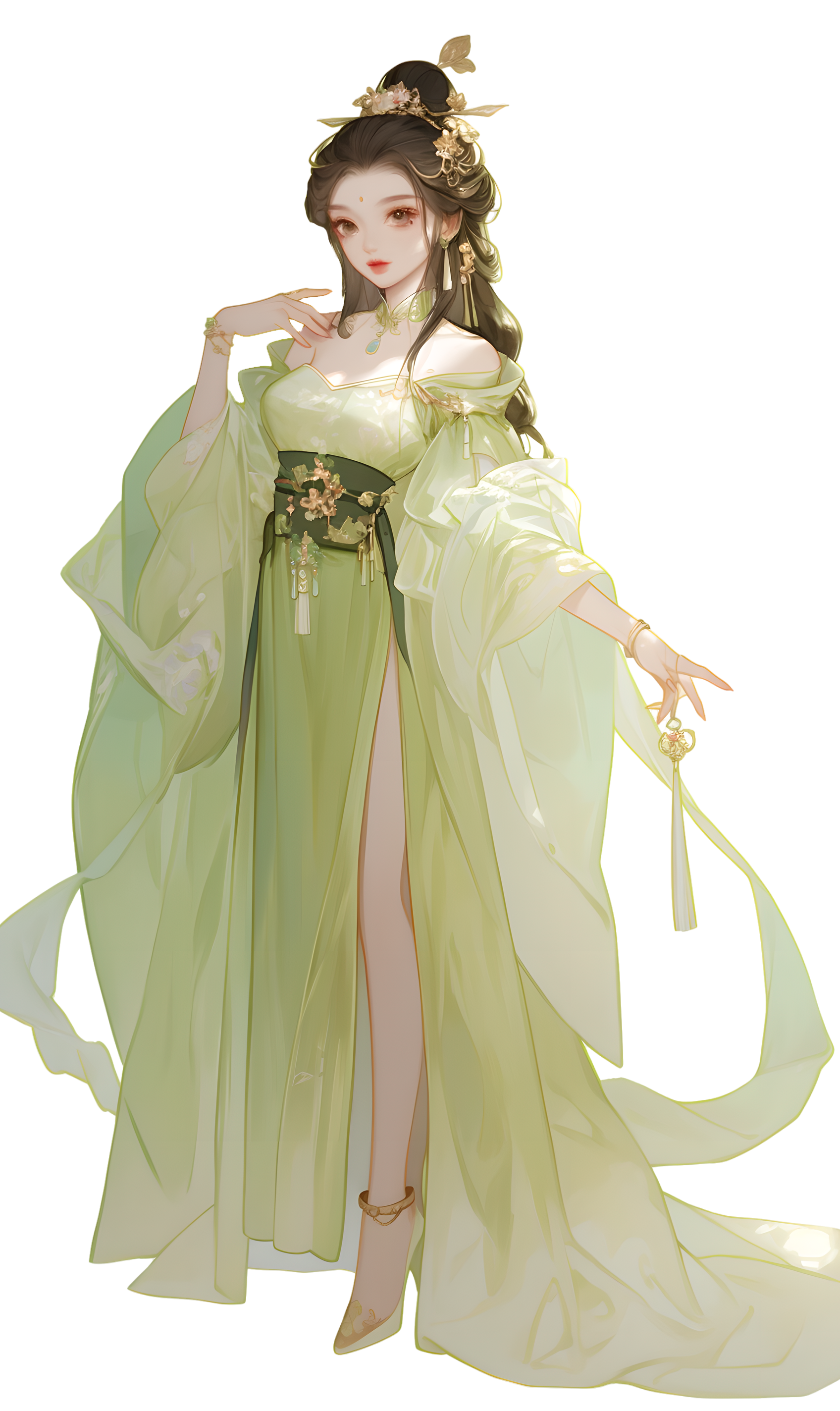 Creative Illustration of a Beautiful Woman in Ancient Costume