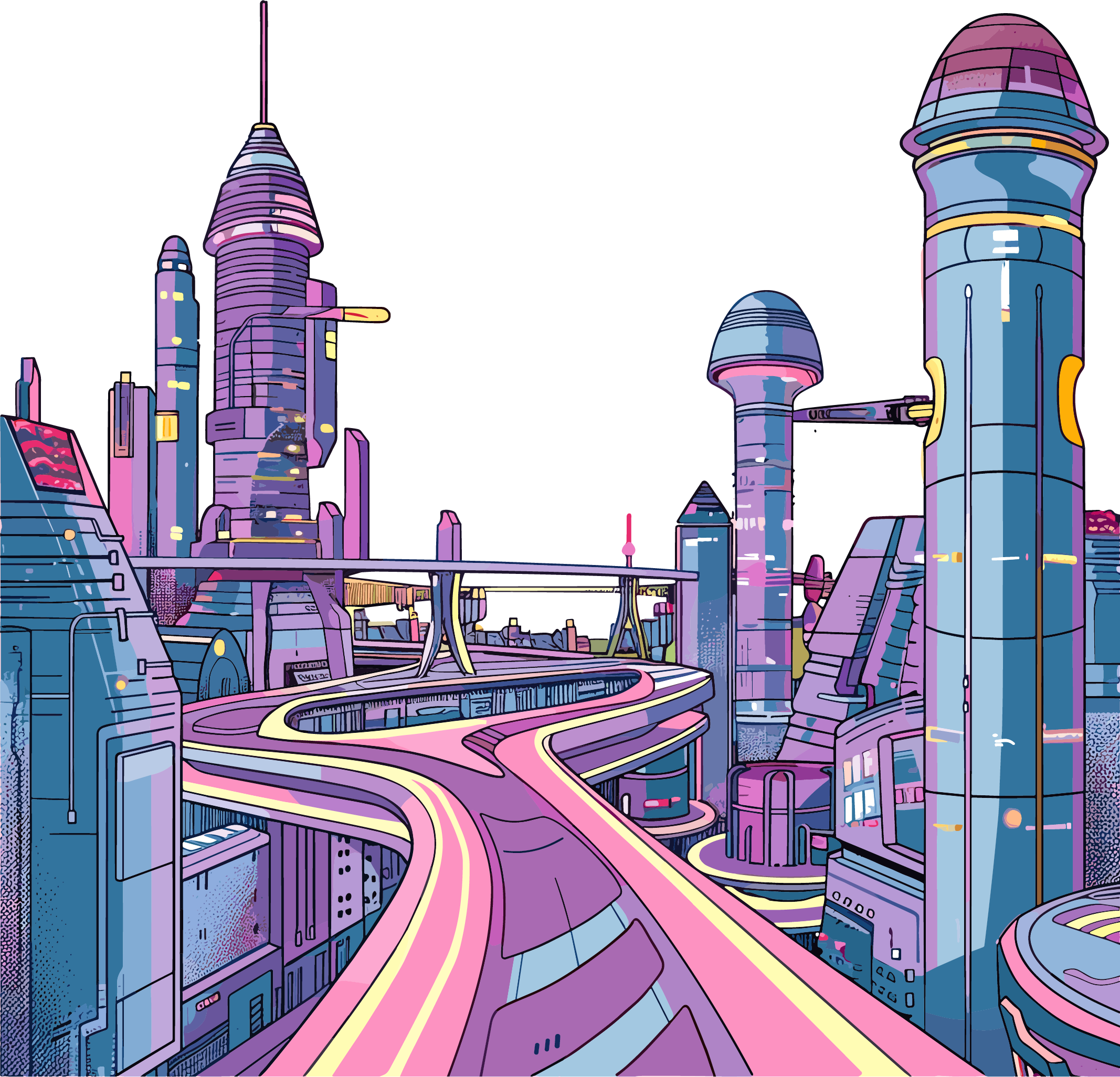 Future City Commercial Illustration