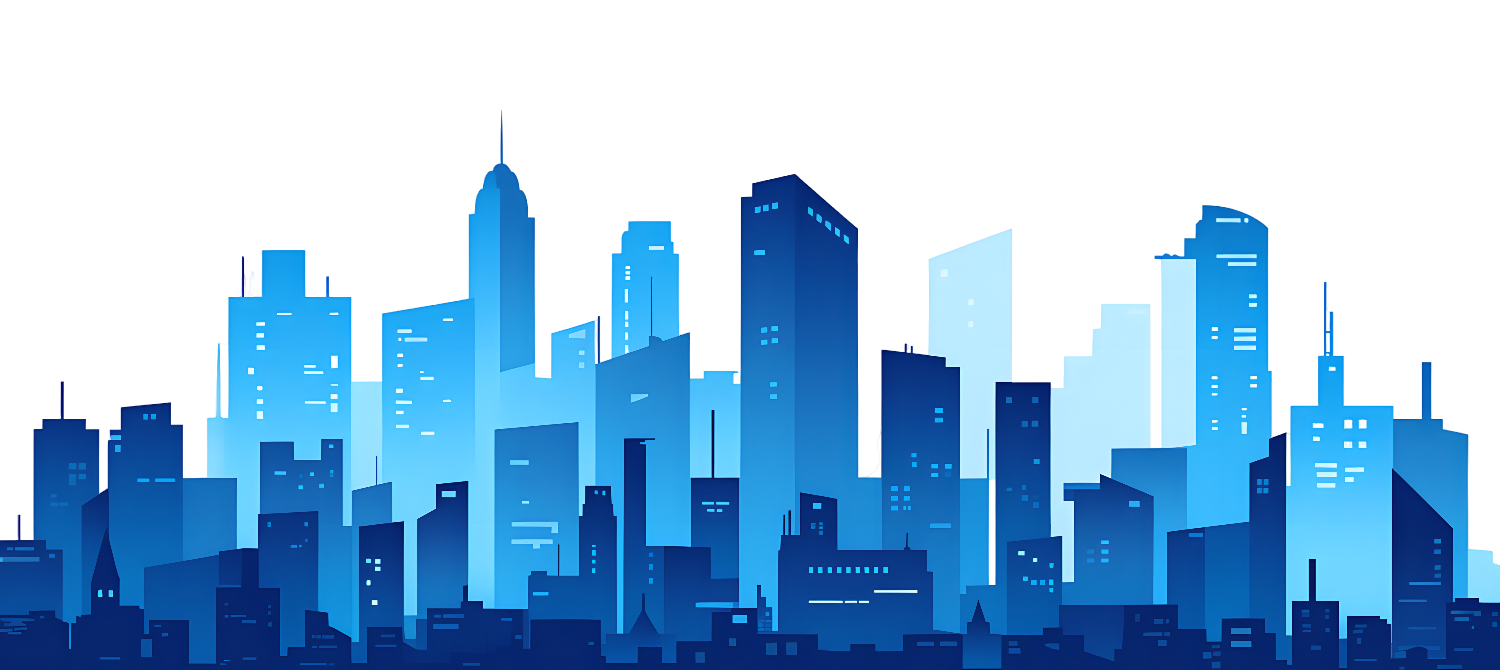 Modern city transparent background material