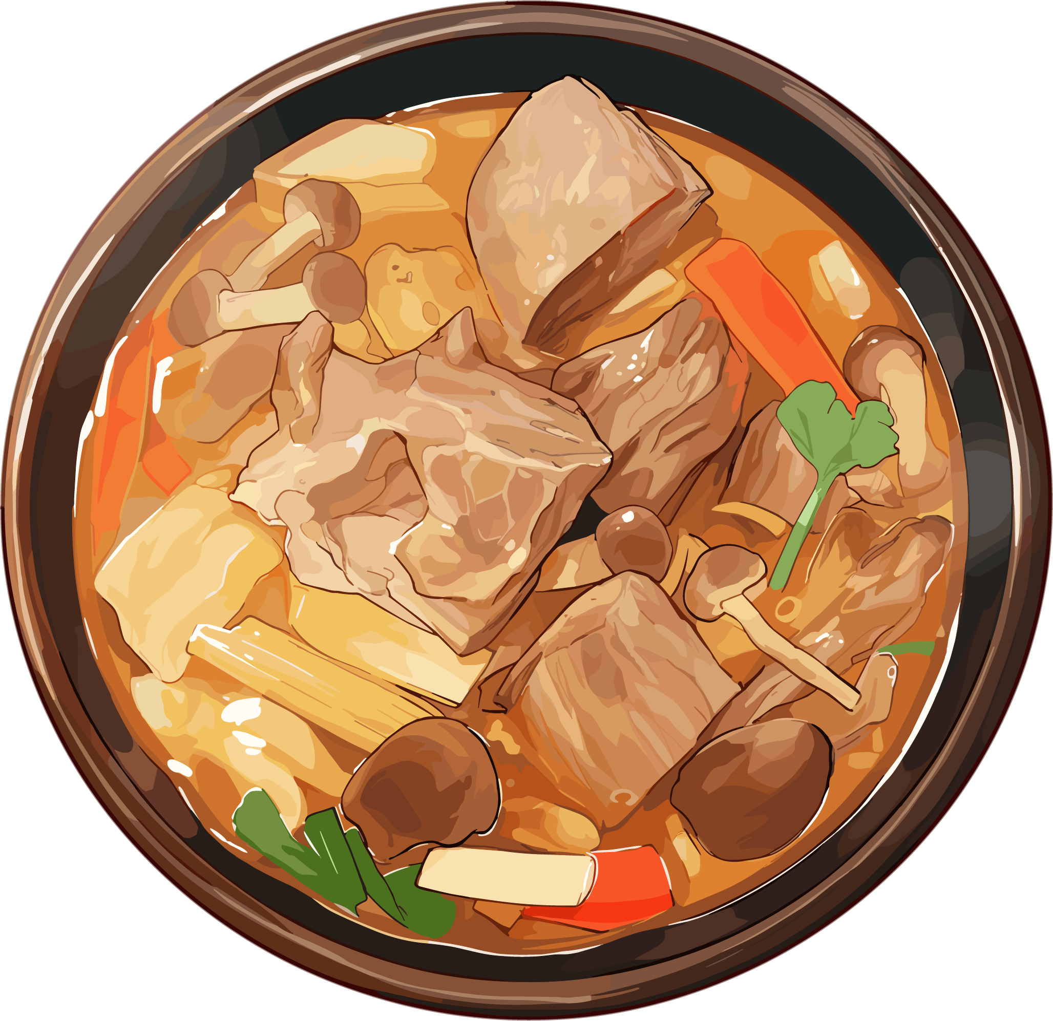 Creative design elements of lamb soup