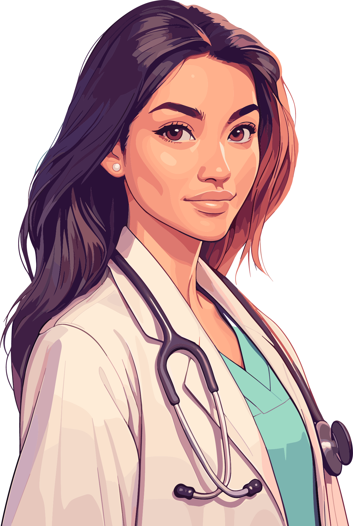 Medical expert illustration design elements