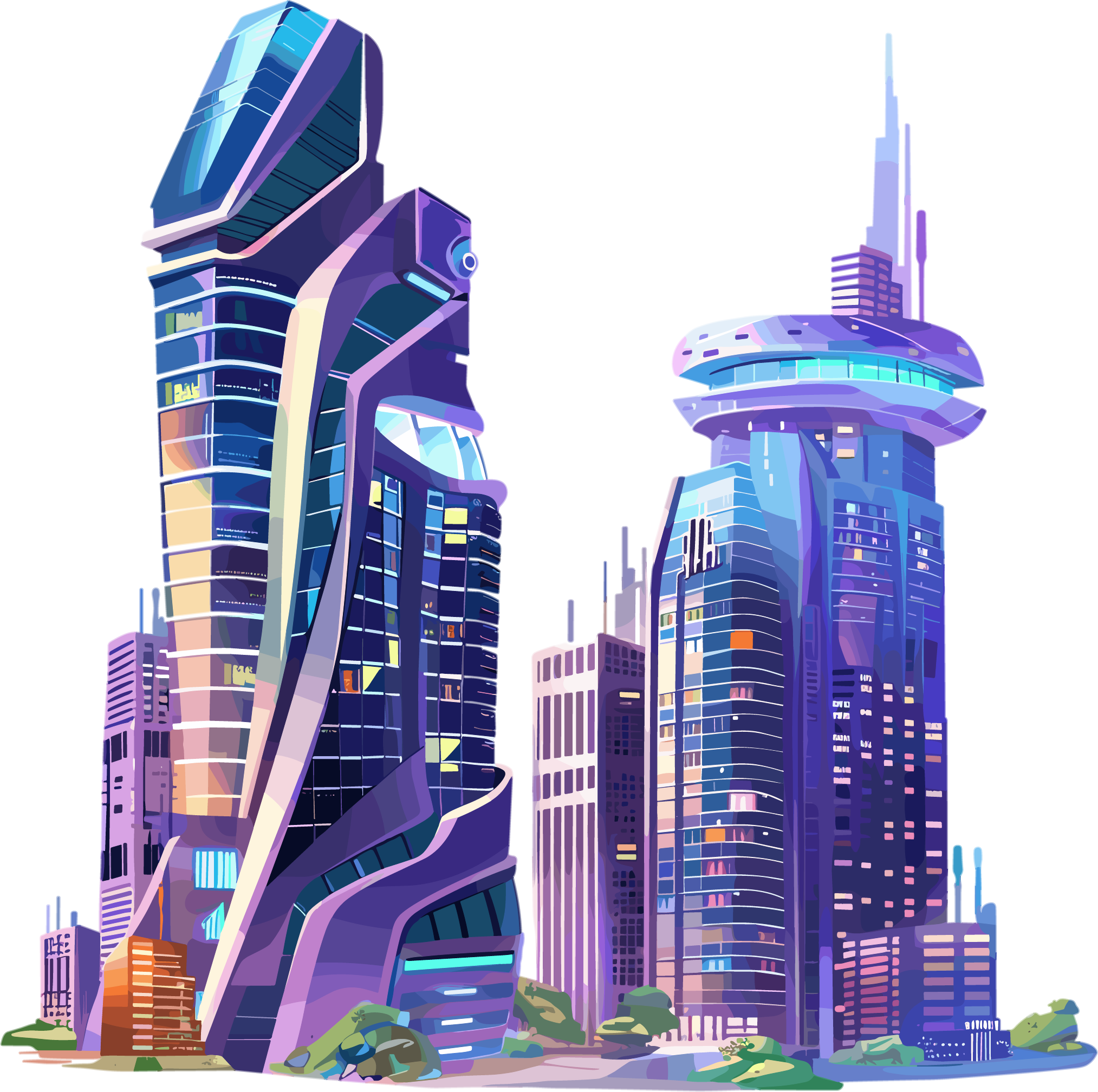 Future City Technology Illustration