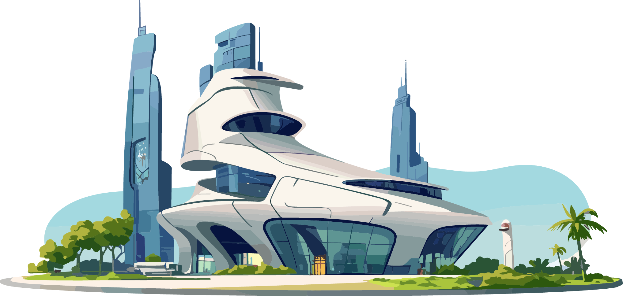 Futuristic city technology materials