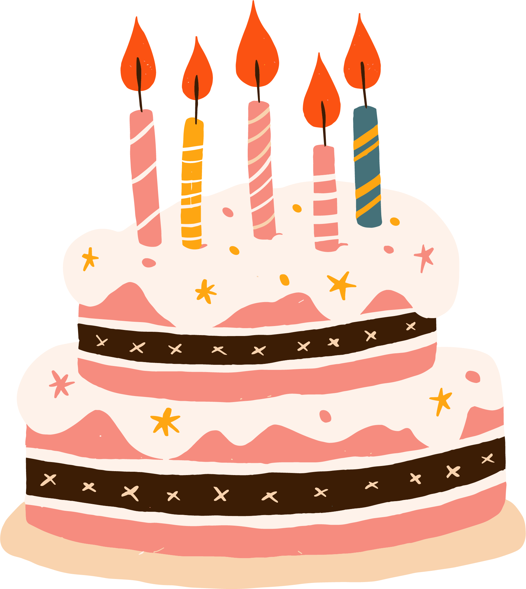 Birthday card cake illustration