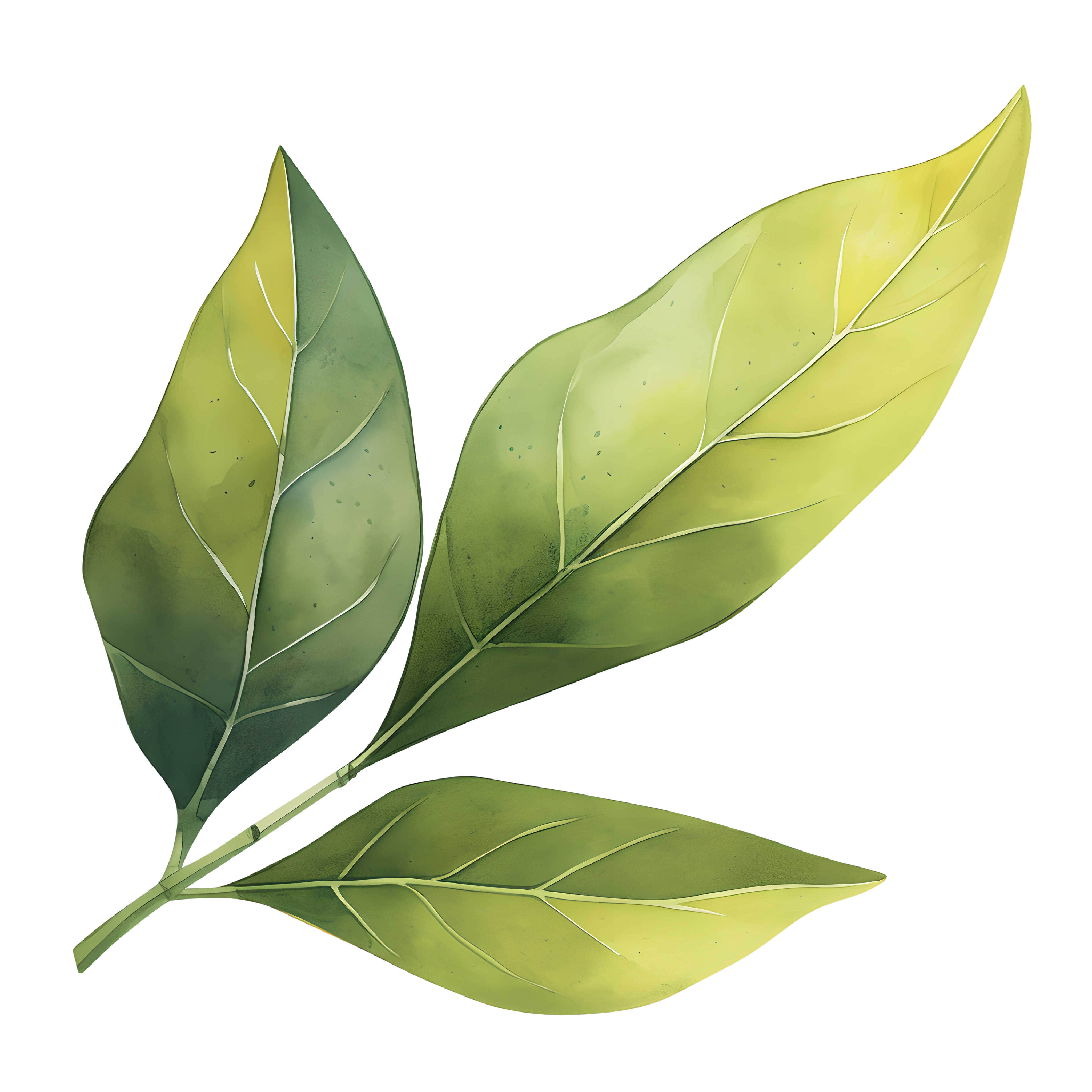 Watercolor plant design elements