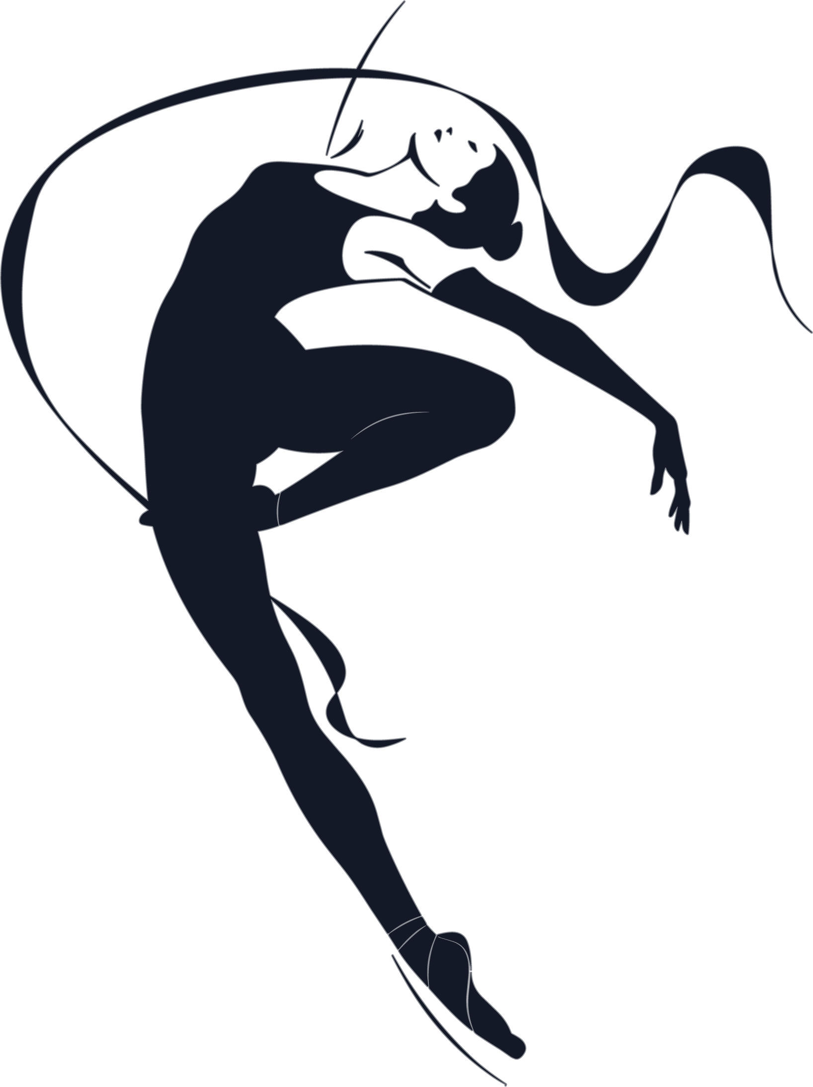 Artistic gymnastics silhouette elements
