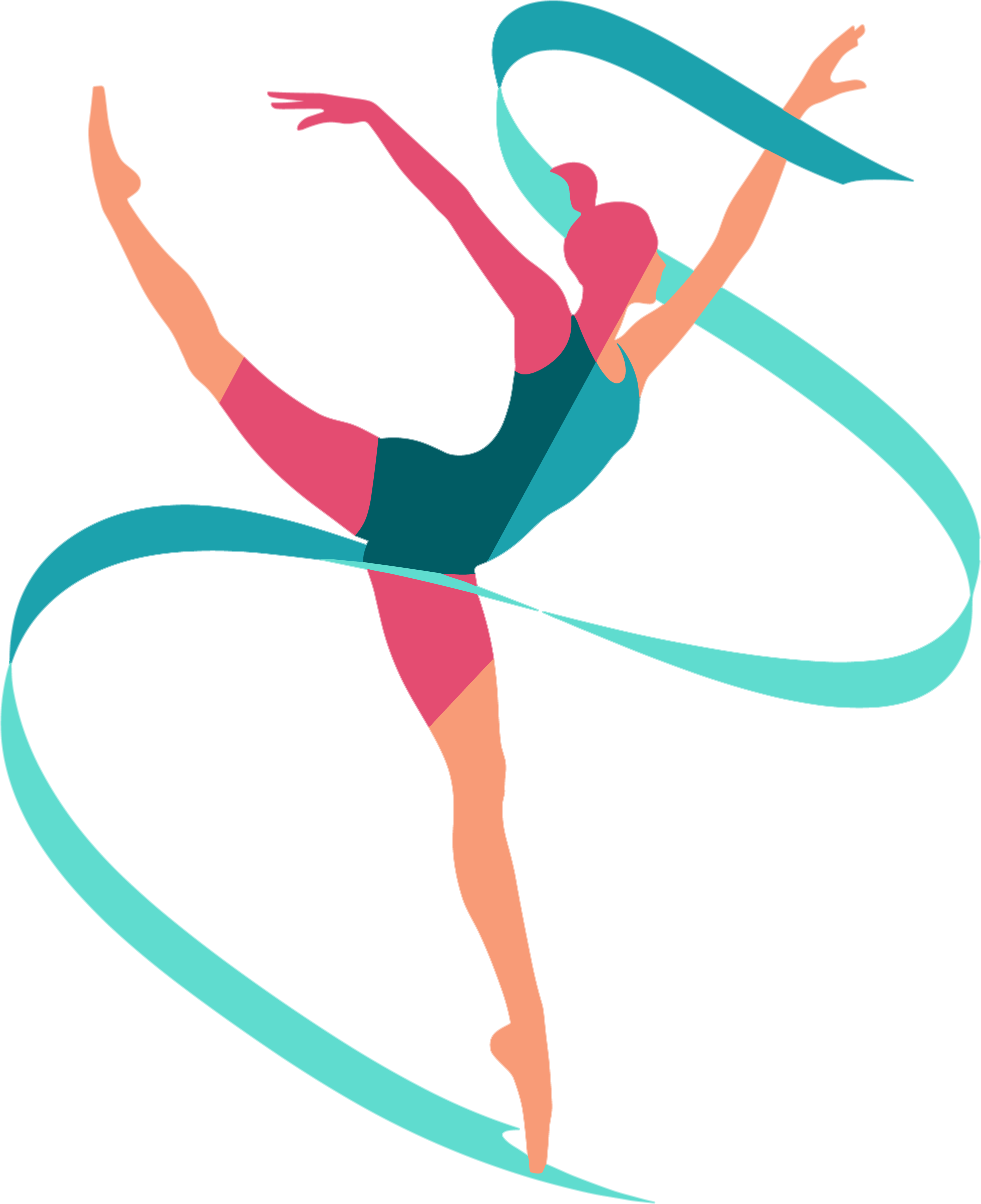 Artistic gymnastics cartoon illustration