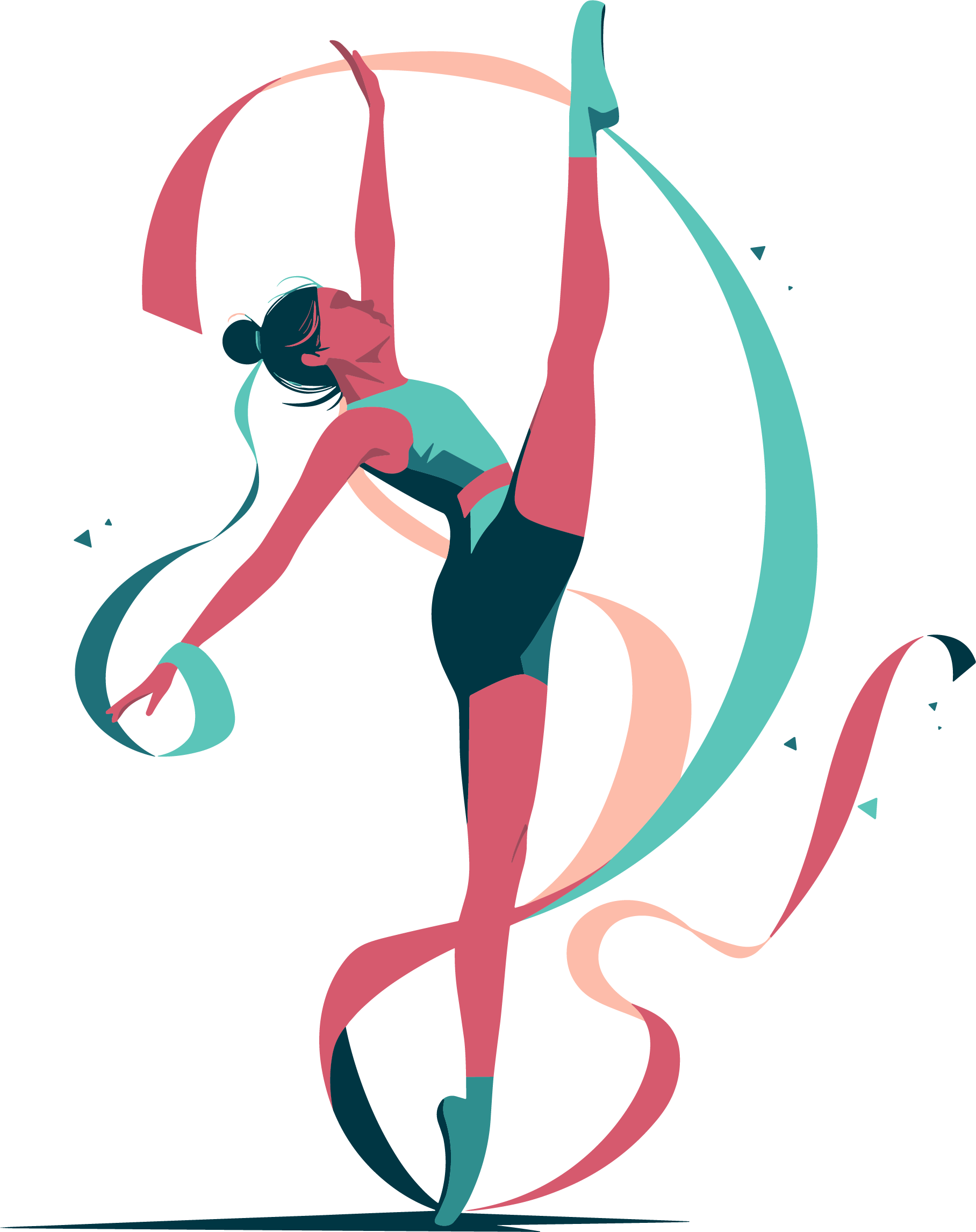 Artistic gymnastics cartoon illustration
