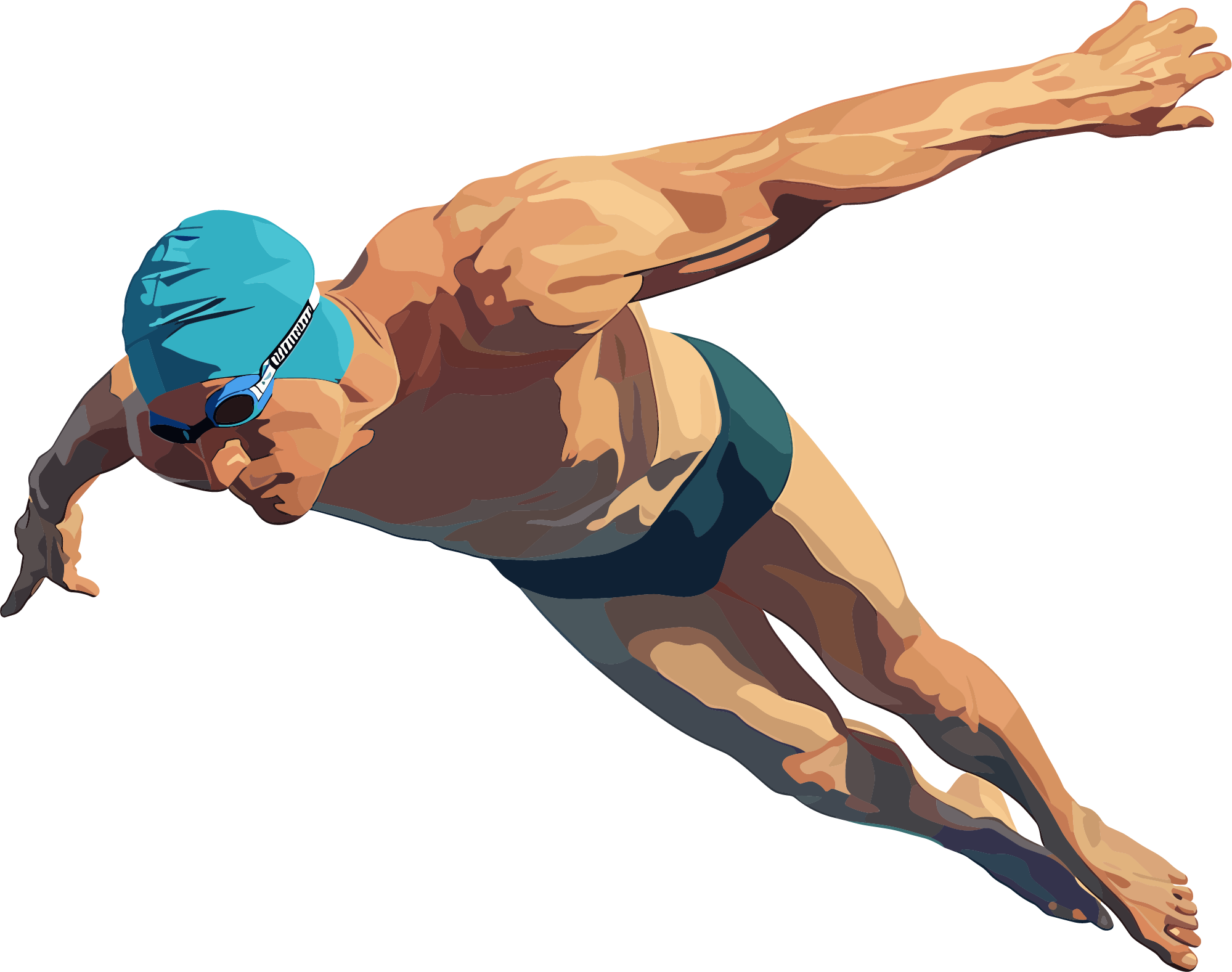 Swimming competition illustration design elements