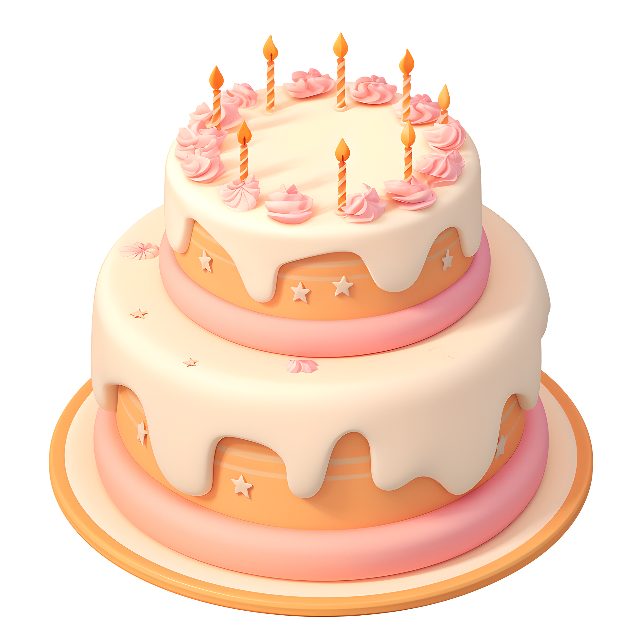 3D Birthday Cake Comic Style Material