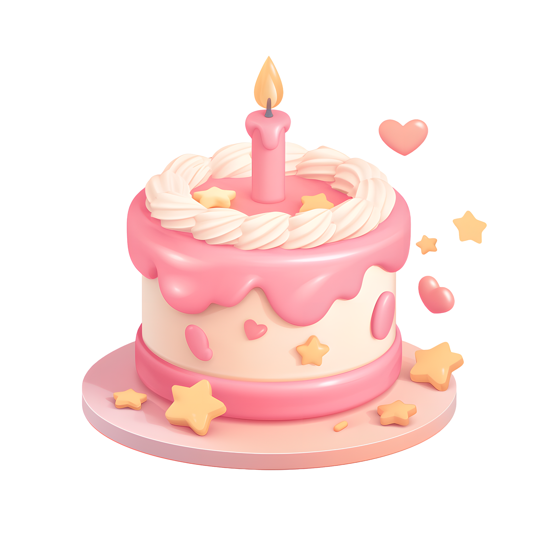 3D birthday cake commercial illustration