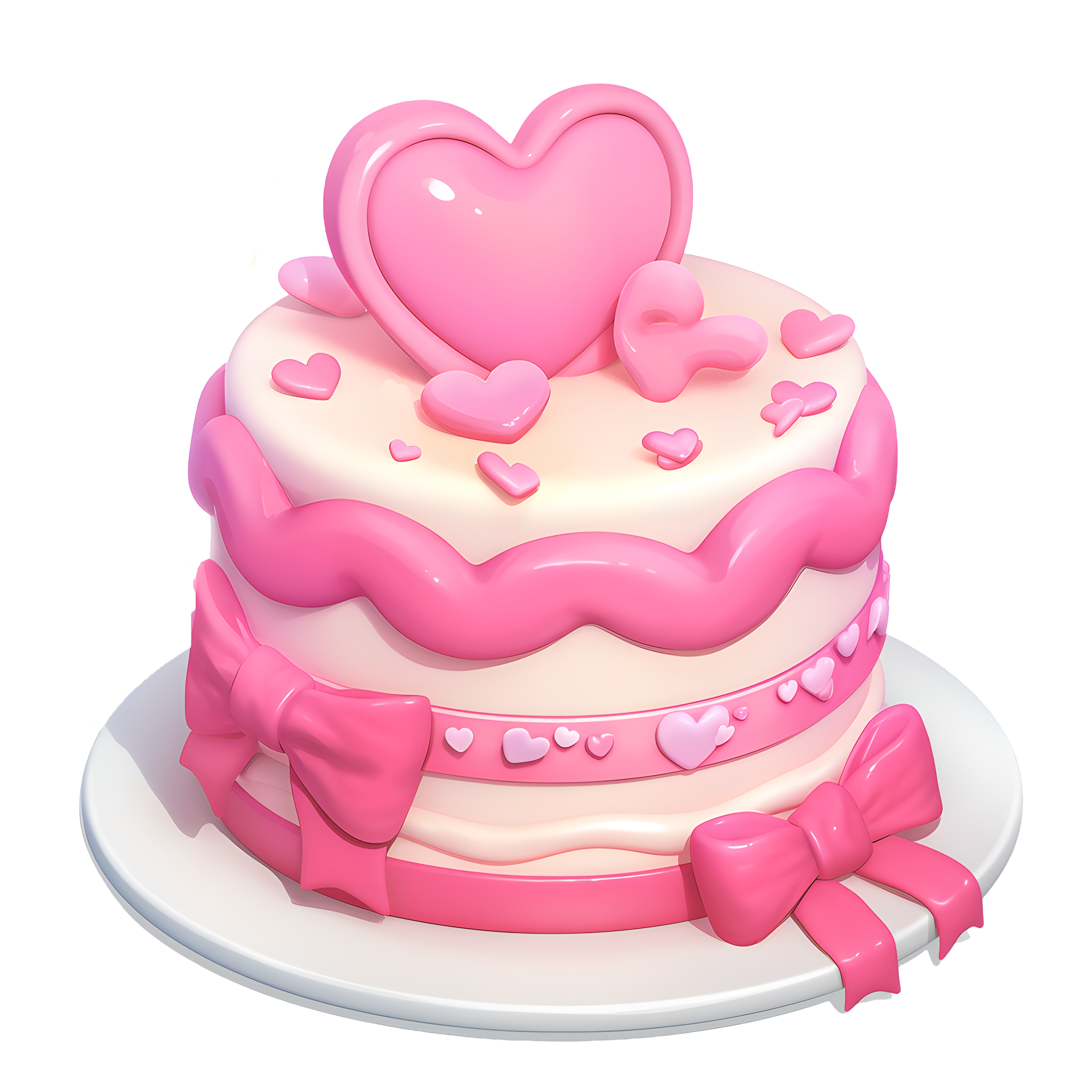 3D birthday cake illustration design elements