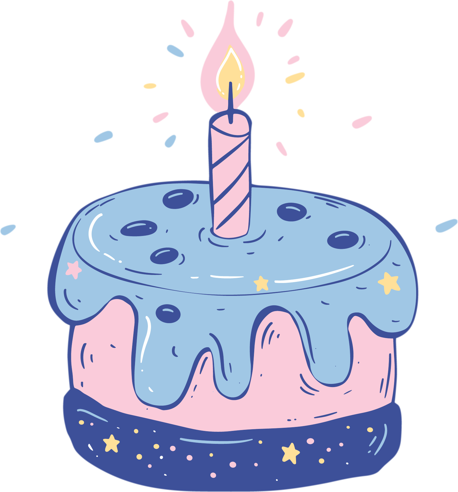 Birthday party birthday cake illustration