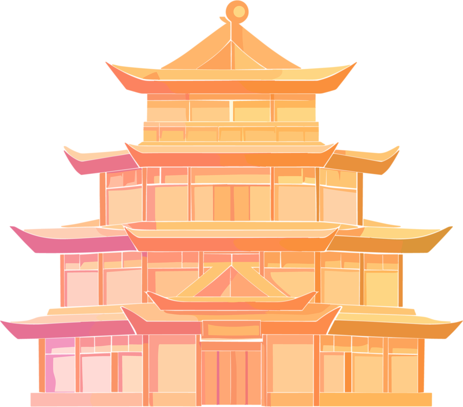 Ancient style architecture illustration
