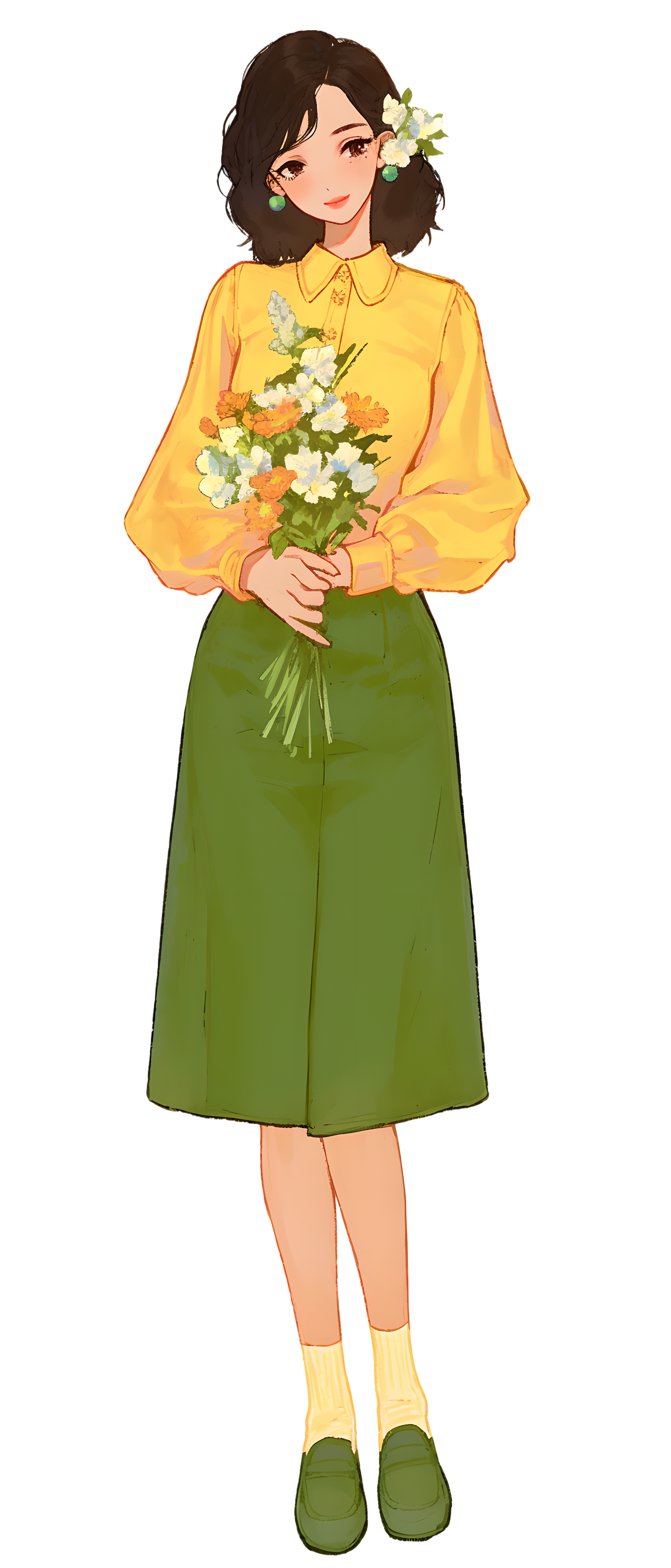 Forest-themed girl commercial illustration